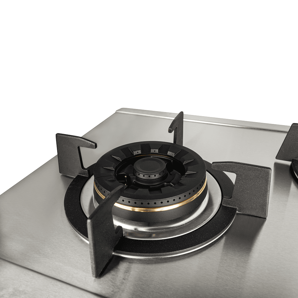EFH2763WTVSB 76cm Brass 2 Burner Gas Stove - Portable Outdoor Camping & Home Kitchen Cooking Solution