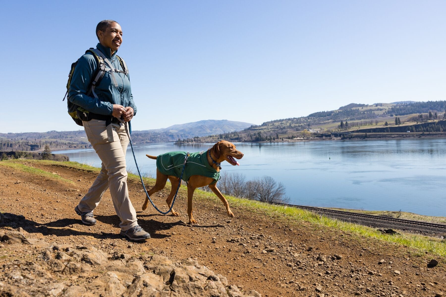 Ruffwear 2-in-1 Insulated Overcoat with Built-in Chest Harness in Purple Rain Color - Perfect for Dog Walking & Outdoor Adventures in Cold Weather