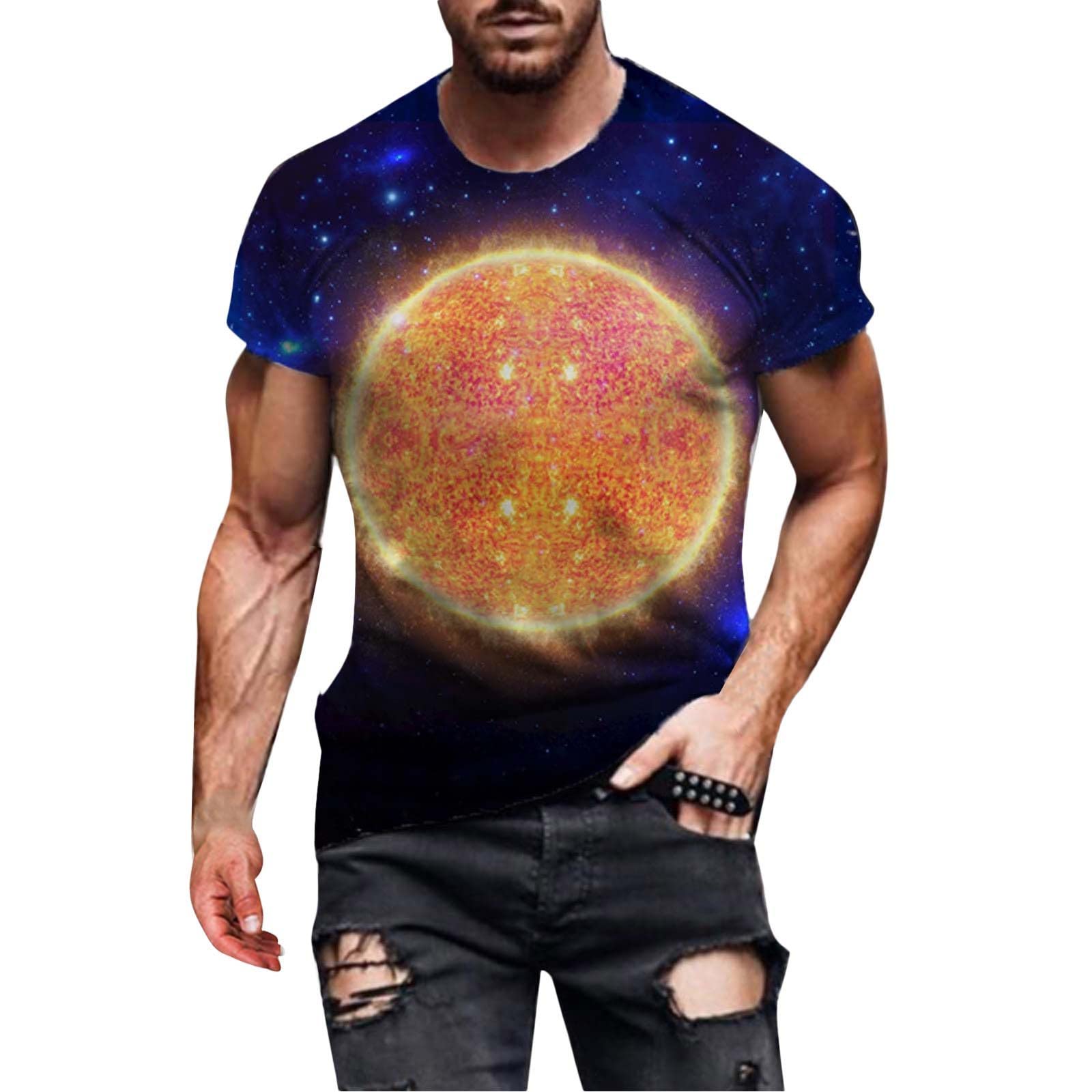 Xiloccer Men's Patterned Muscle Shirts - Breathable Athletic Short Sleeve Tactical Hawaiian Shirts for Gym, Workout & Summer Outdoor Activities