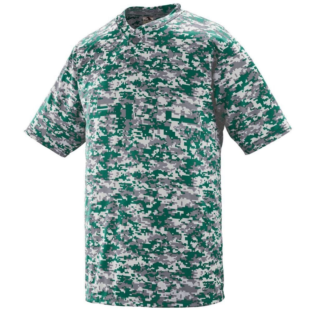 Augusta Activewear Boys' Digital Camo Moisture-Wicking Two-Button Jersey - Perfect for Youth Sports, Outdoor Activities & Casual Wear