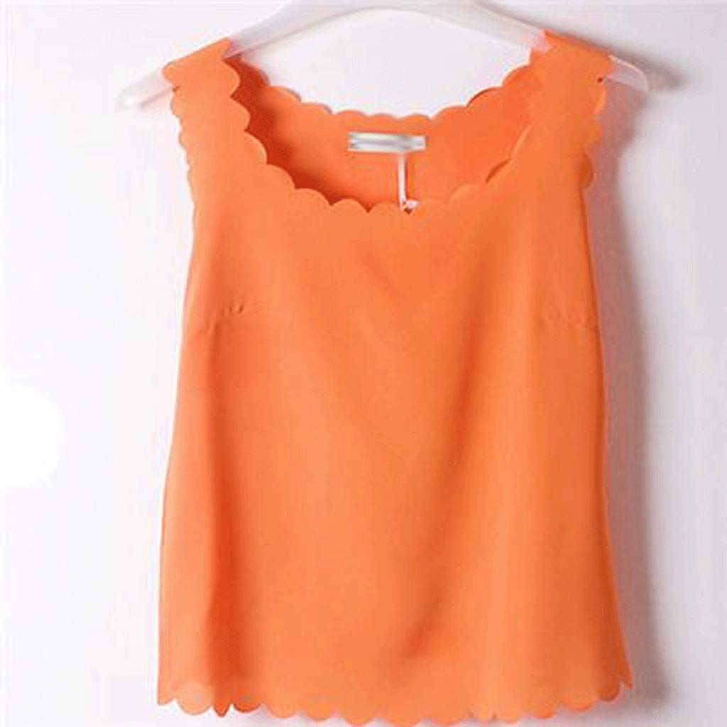 TWDYC Women's Summer Sleeveless Chiffon Ruffled Tank Top - Casual Blouse for Beach, Party & Office Wear (Color: Blue, Size: Medium)