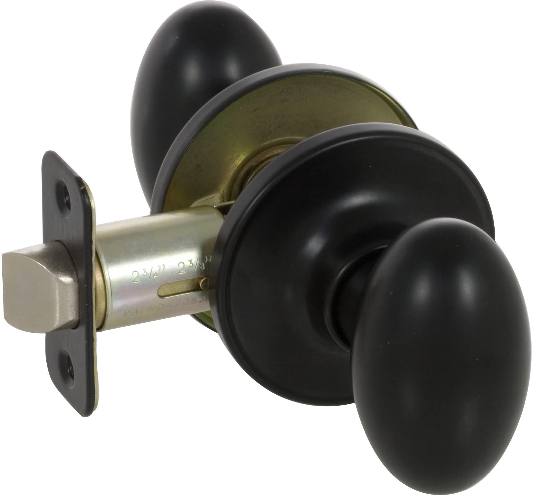 Carlyle Black Privacy Door Knob - Secure Bedroom & Bathroom Lock for Interior Doors - Matte Finish for Modern Home Decor