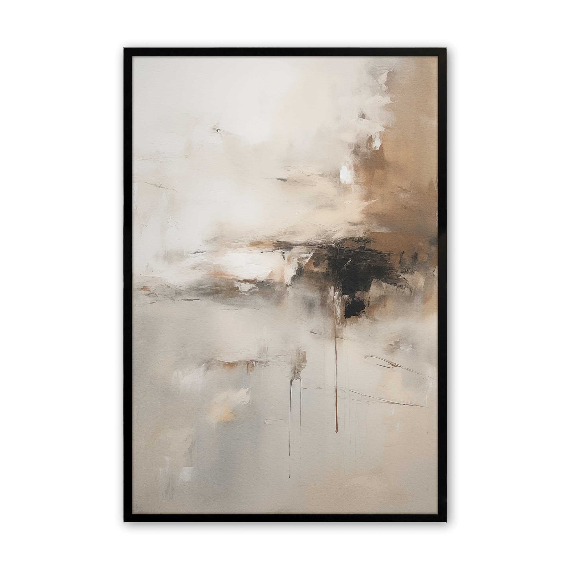 Elegant Gold Gilded Gust - Set of 3 Framed Wall Art Prints for Living Room, Bedroom & Office Decor