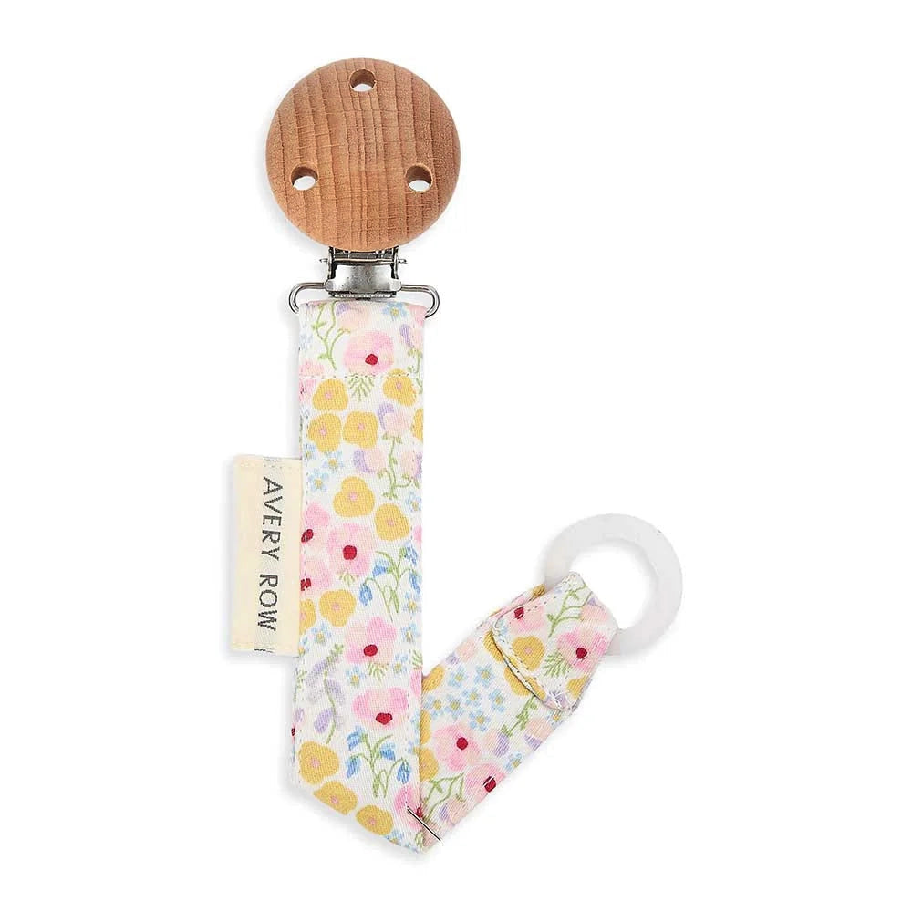 Avery Row Pacifier Clip with Wildflower Design - Secure Baby Pacifier Holder for Strollers, Car Seats & Diaper Bags - BPA-Free Silicone Beads & Adjustable Strap (Perfect for Newborns & Toddlers)