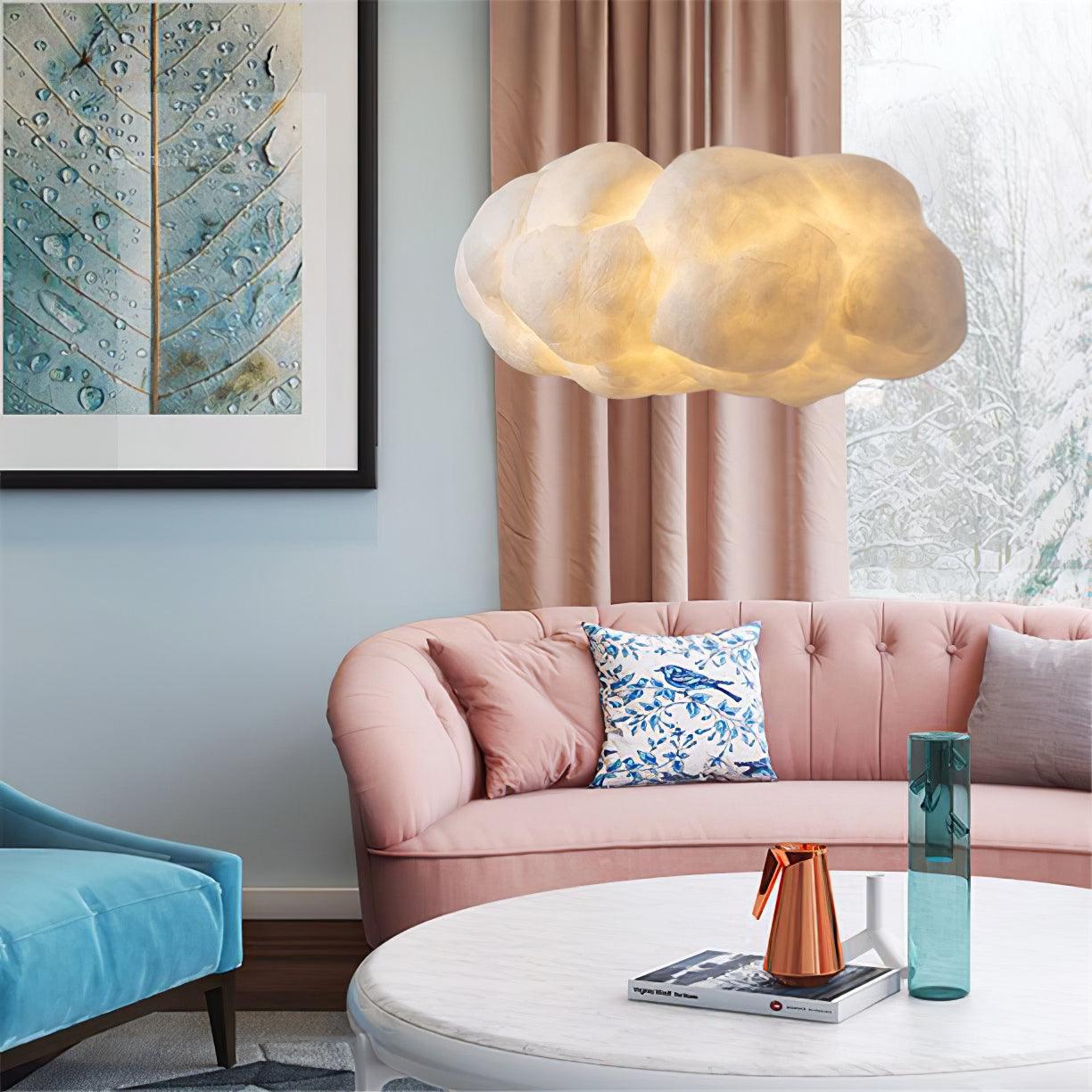Modern Cloudy Pendant Light - Elegant Glass Ceiling Lamp for Living Room, Bedroom & Kitchen Decor - Perfect for Dining Areas, Entryways & Home Office Lighting