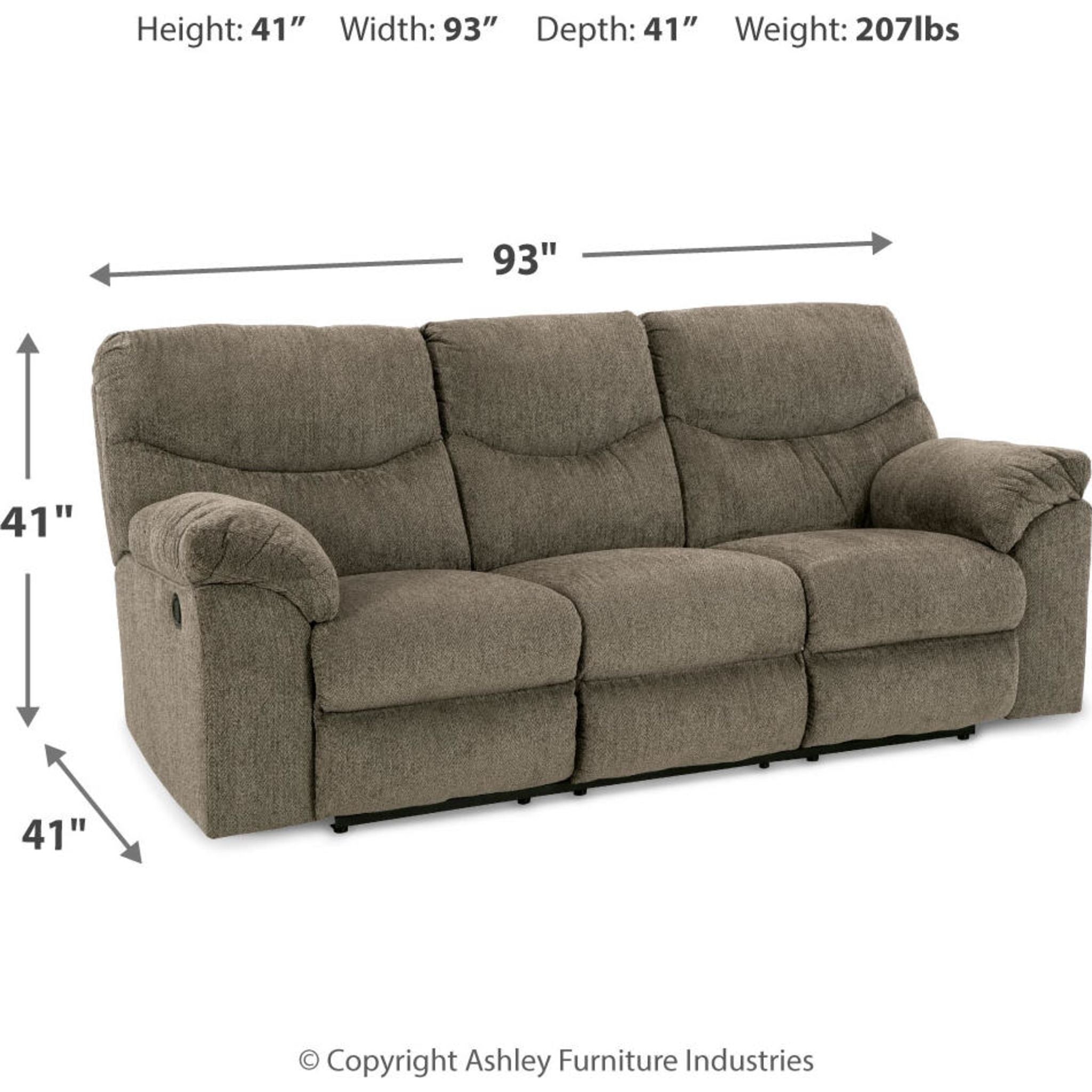 Alphons Reclining Sofa - Modern Comfortable Recliner Couch with Adjustable Backrest for Living Room, Home Theater, and Family Room Relaxation