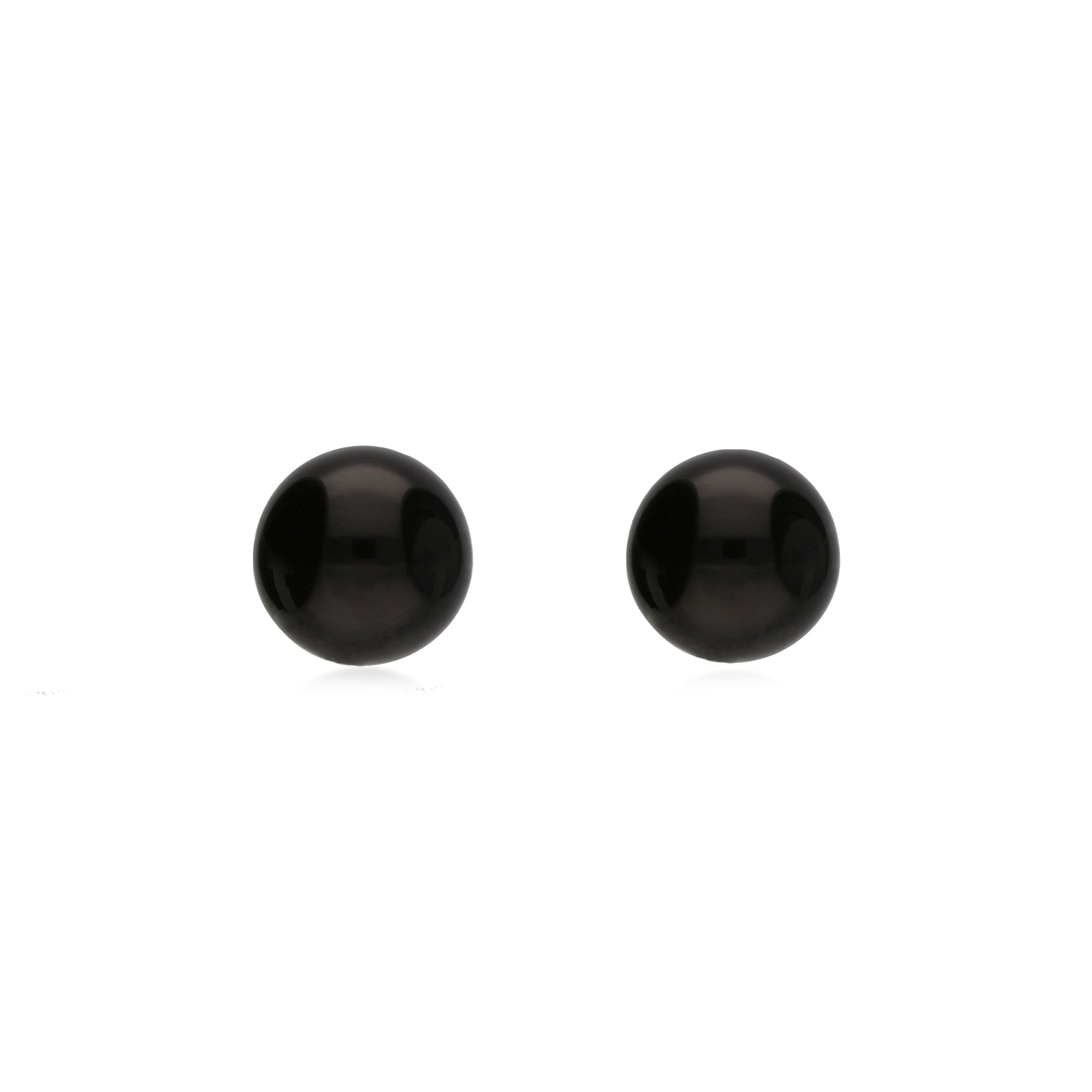 Sterling Silver Whitby Jet 8mm Ball Stud Earrings for Women - Classic Black Gemstone Jewelry for Everyday Wear & Special Occasions