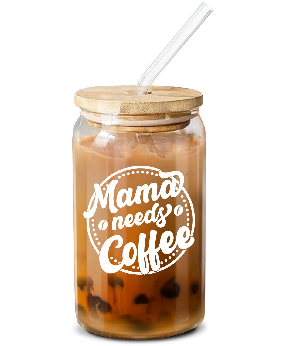Unique Mother's Day & Birthday Gifts for Mom - 16oz Coffee Glass Mug - Thoughtful Present Ideas for New Moms, Wives, Mothers-to-Be from Daughter, Son or Husband - Perfect for Coffee, Tea & Hot Drinks at Home or Office