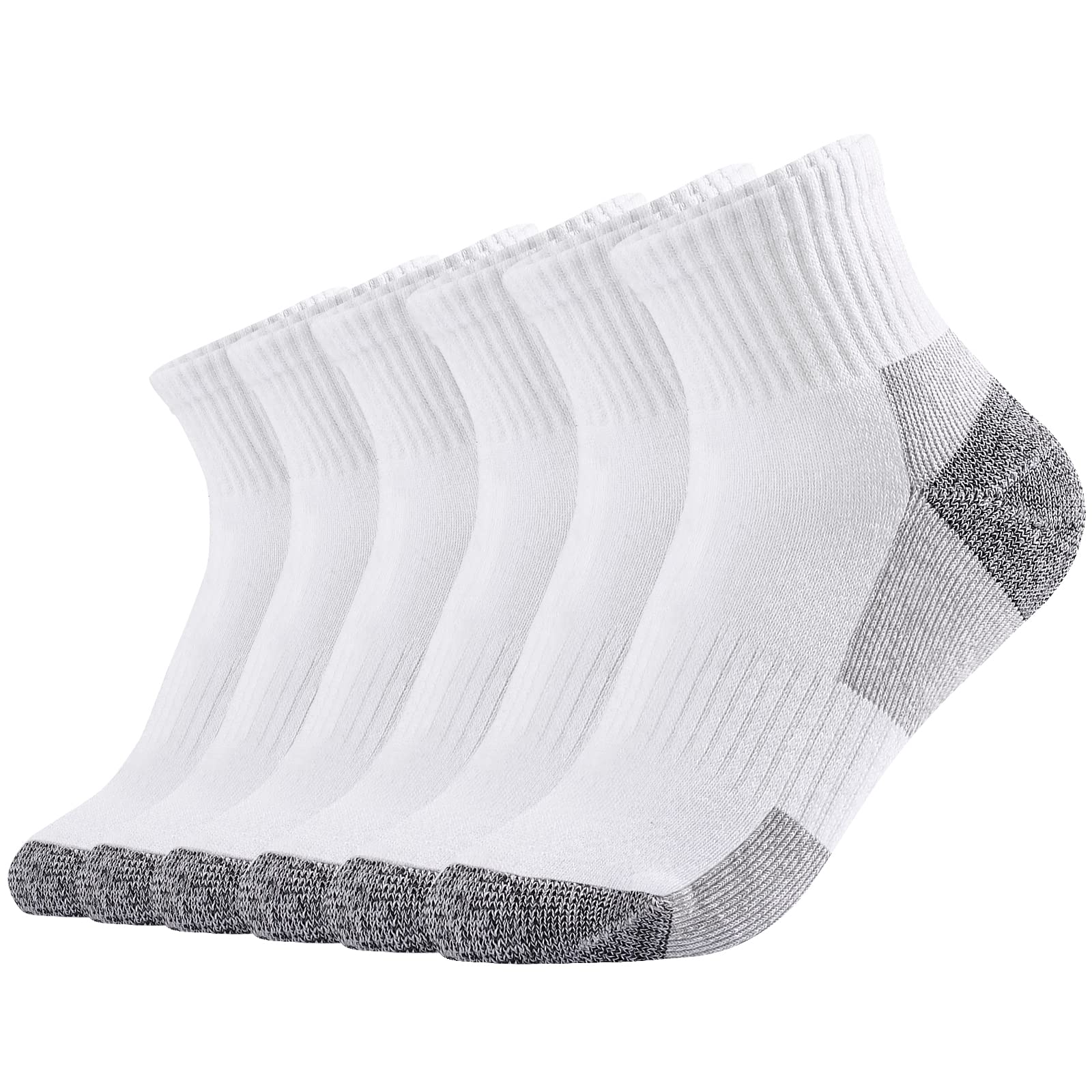 LO SHOKIM Women's Athletic Ankle Socks - 6 Pairs Cushioned Running Socks with Thick Cotton for Sports, Workout & Daily Wear - Perfect for Jogging, Gym, Yoga and Outdoor Activities