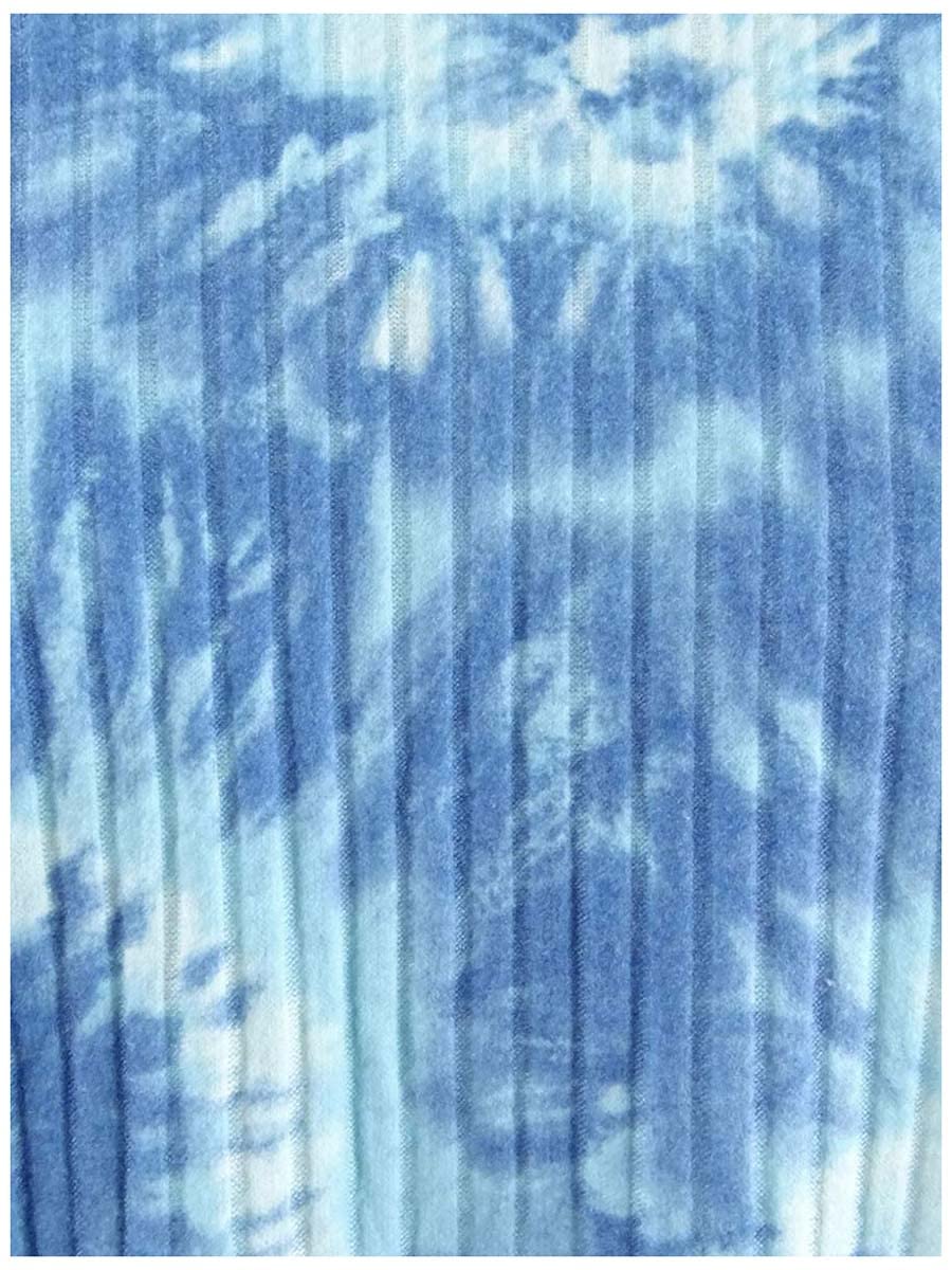 Juniors' Cozy Ribbed Tie-Dye T-Shirt - Soft Cotton Casual Top for Women - Robin's Egg Blue Size Large - Perfect for Everyday Wear & Summer Outfits