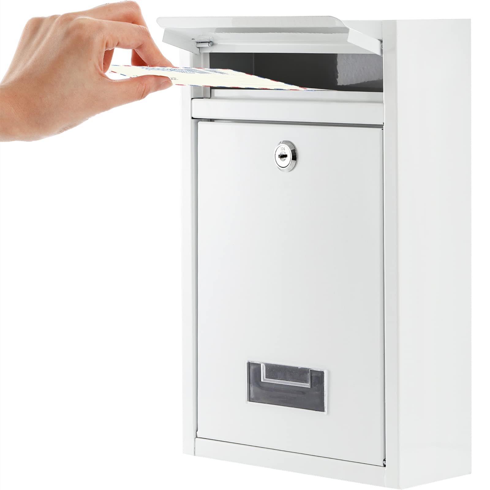 Secure Locking Mailbox with Key - Heavy Duty Steel Drop Box for Letters & Envelopes | Weatherproof Home & Office Mail Collection | Perfect for Apartments, Businesses & Residential Use