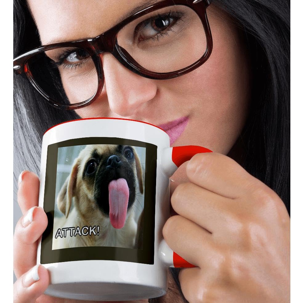 3D Rose 11oz Two-Tone Red and White Ceramic Coffee Mug - Perfect for Home, Office, or Gift Giving