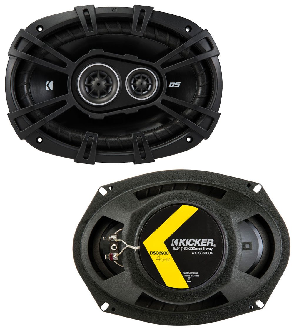 Kicker Speaker Replacement & Harmony HA-A400.4 Amp Bundle - Compatible with 2001-2006 Chrysler Sebring Convertible | Premium Car Audio Upgrade for Enhanced Sound Quality | Perfect for Road Trips & Music Lovers