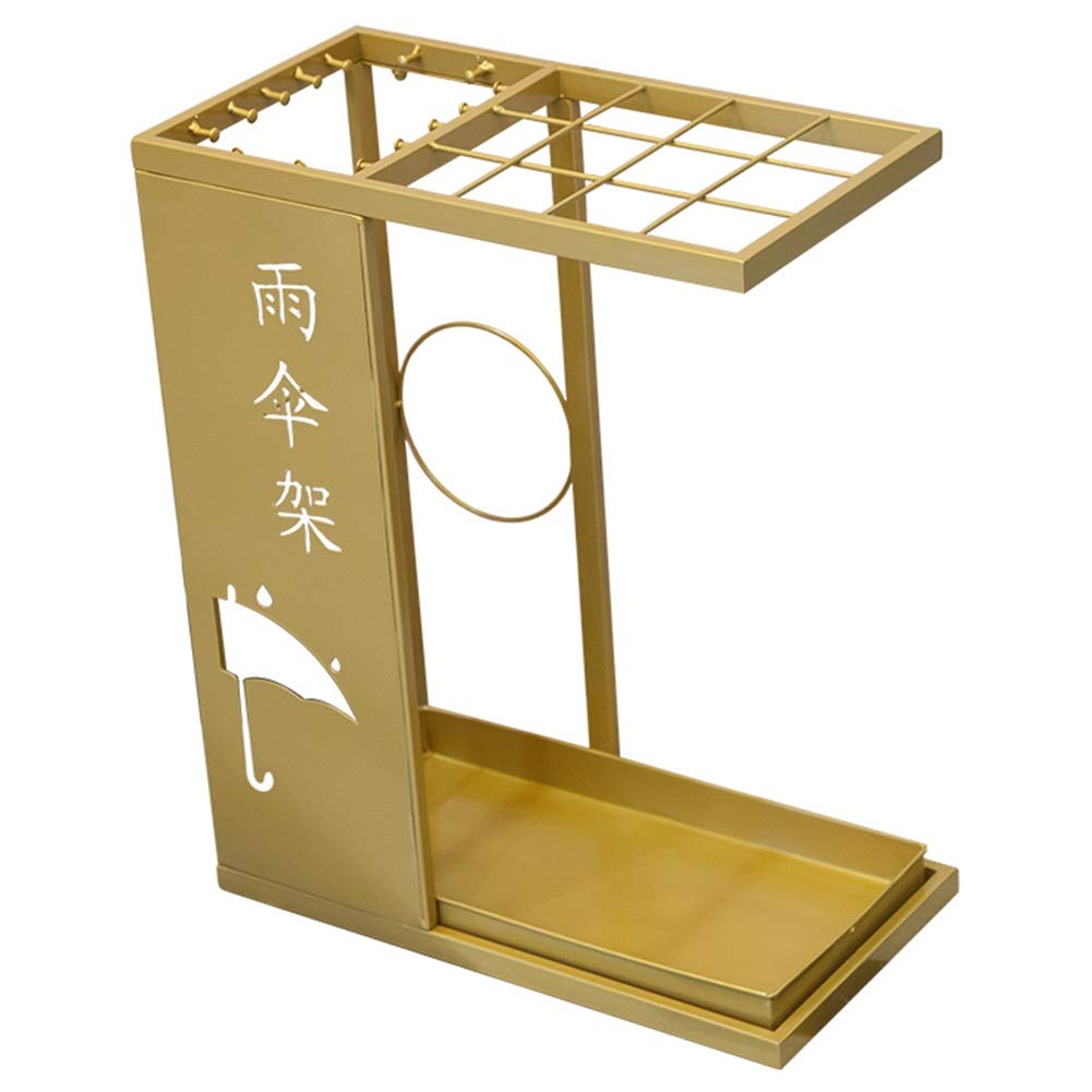 Metal Umbrella Stand Holder for Office & Entryway - Gold