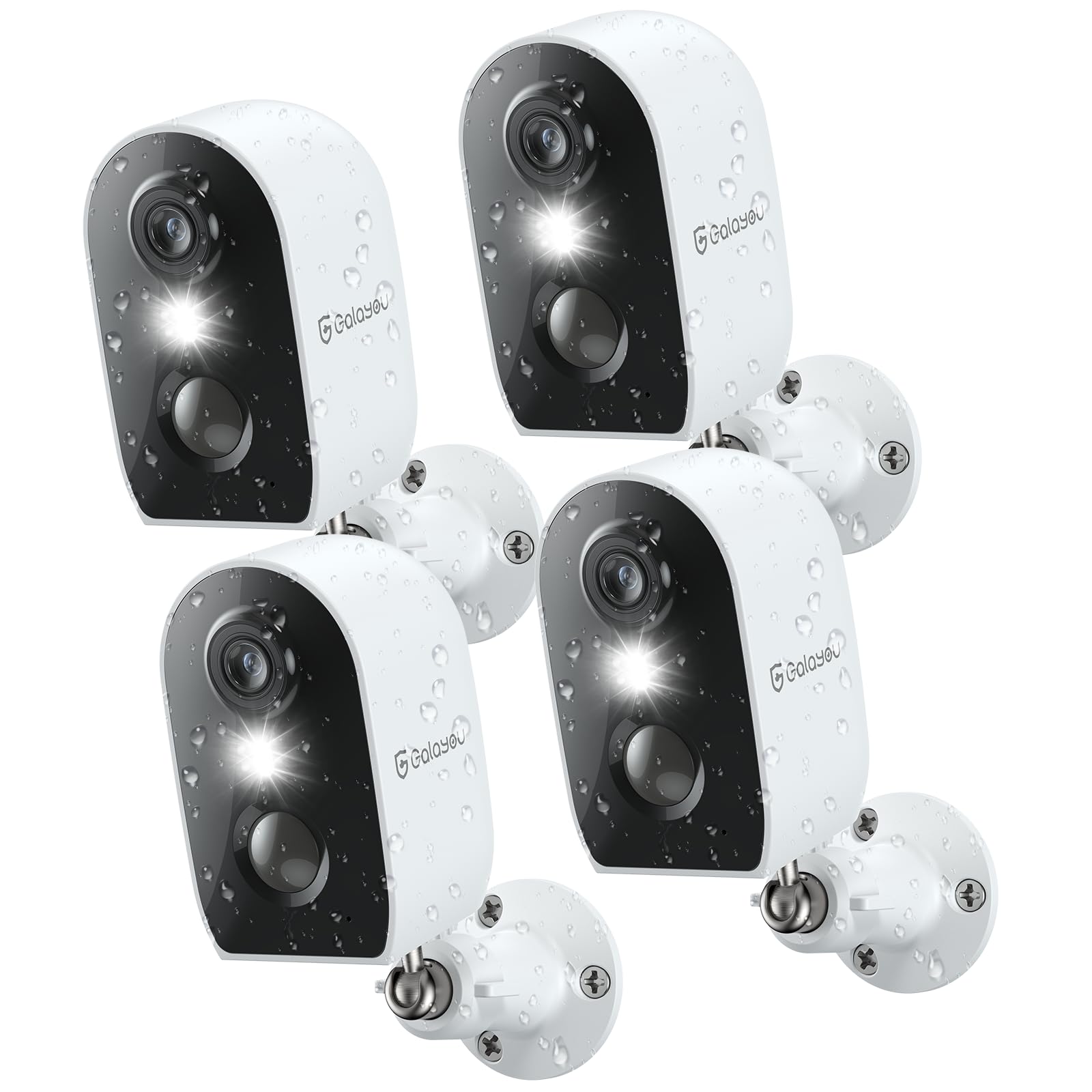 GALAYOU 2K Battery Powered WiFi Security Camera for Indoor/Outdoor Use - Wireless Home Surveillance System with Motion Detection, Color Night Vision, Weatherproof Design, Cloud/SD Storage, 2.4GHz WiFi - Perfect for Monitoring Front Door, Backyard, Garage & Baby Rooms