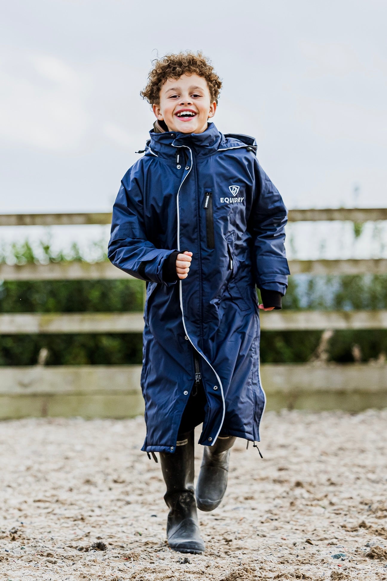 Evolution Kids' Lightweight Fleece Jacket with Stowaway Hood & Reflective Details - Navy Blue | Warm & Comfortable for Outdoor Play, School, and Winter Activities