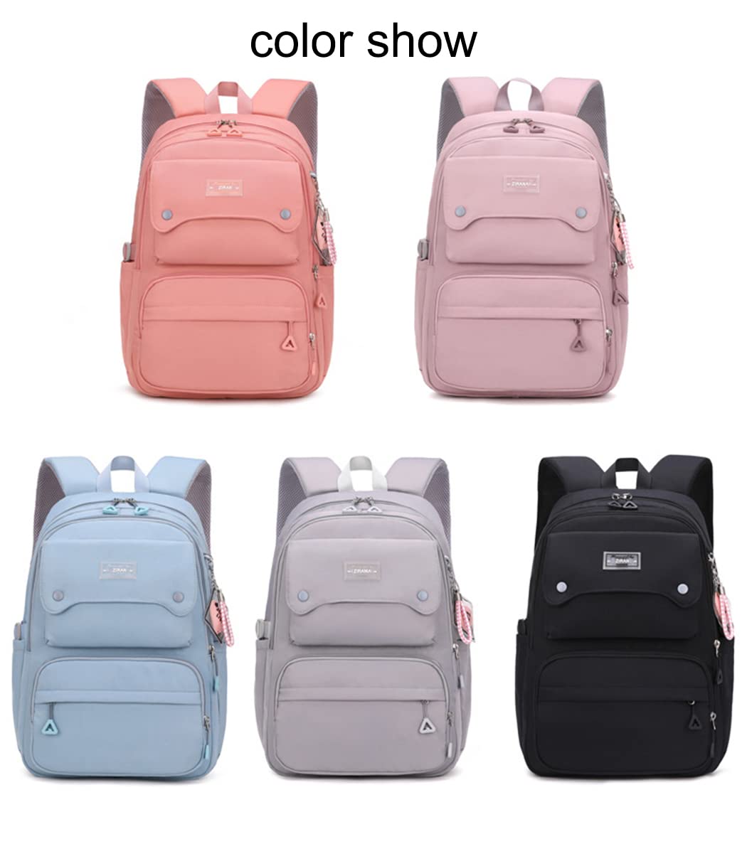 Stylish Teen Girls Casual Backpack for High School & College - 26L Lightweight Daypack with Laptop Compartment (Grey) - Perfect for School, Travel & Daily Use