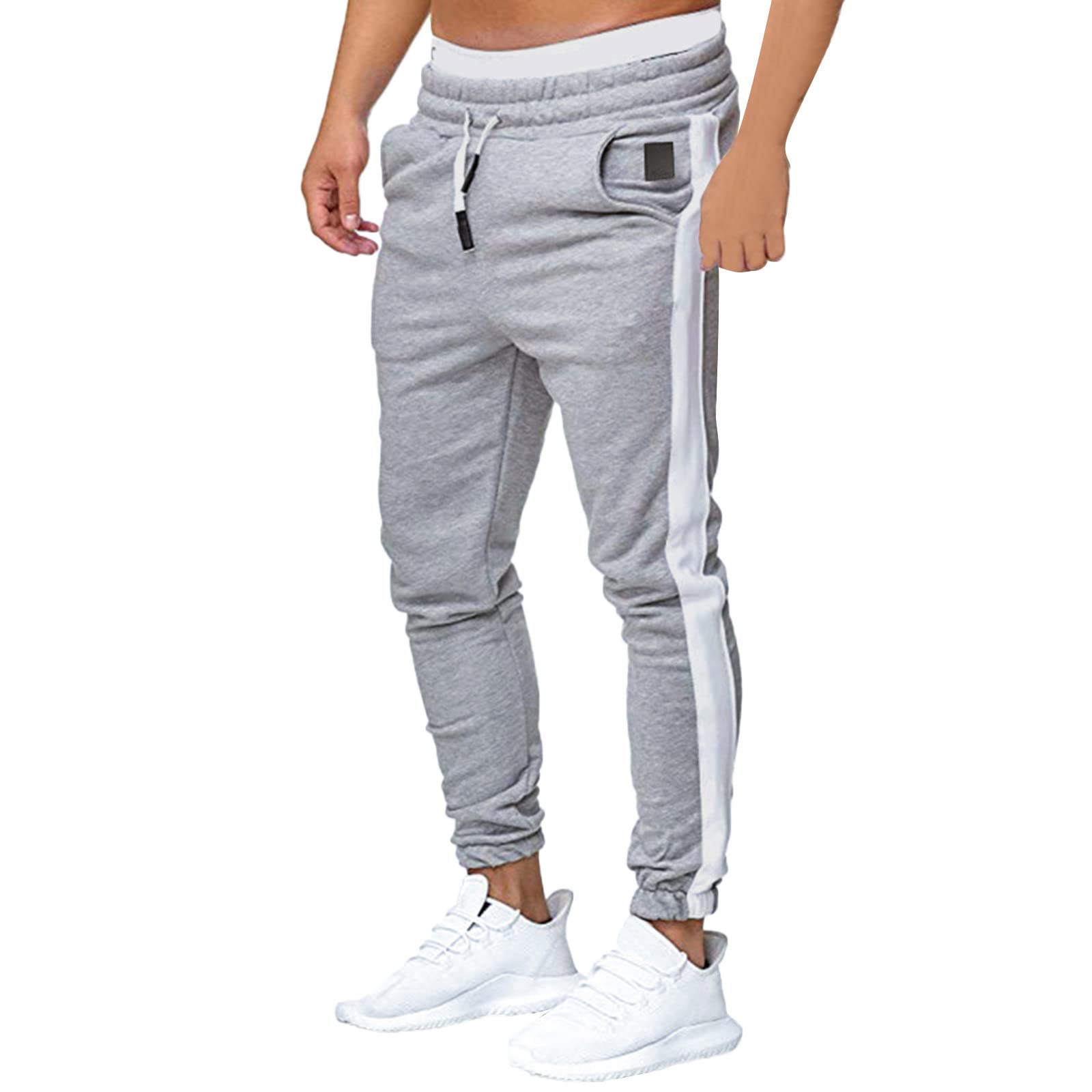 WOCACHI Men's Camouflage Jogger Pants with Elastic Waist & Zip Pockets - Slim Fit Sweatpants for Running, Gym, and Casual Wear
