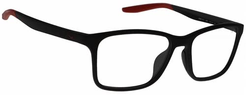 Nike 7117 Radiation Protection Glasses - UV400 Wrap-Around Safety Glasses, Square Plastic Frame for Men & Women, Small/Medium Size - Ideal for Computer Use, Gaming, and Outdoor Activities