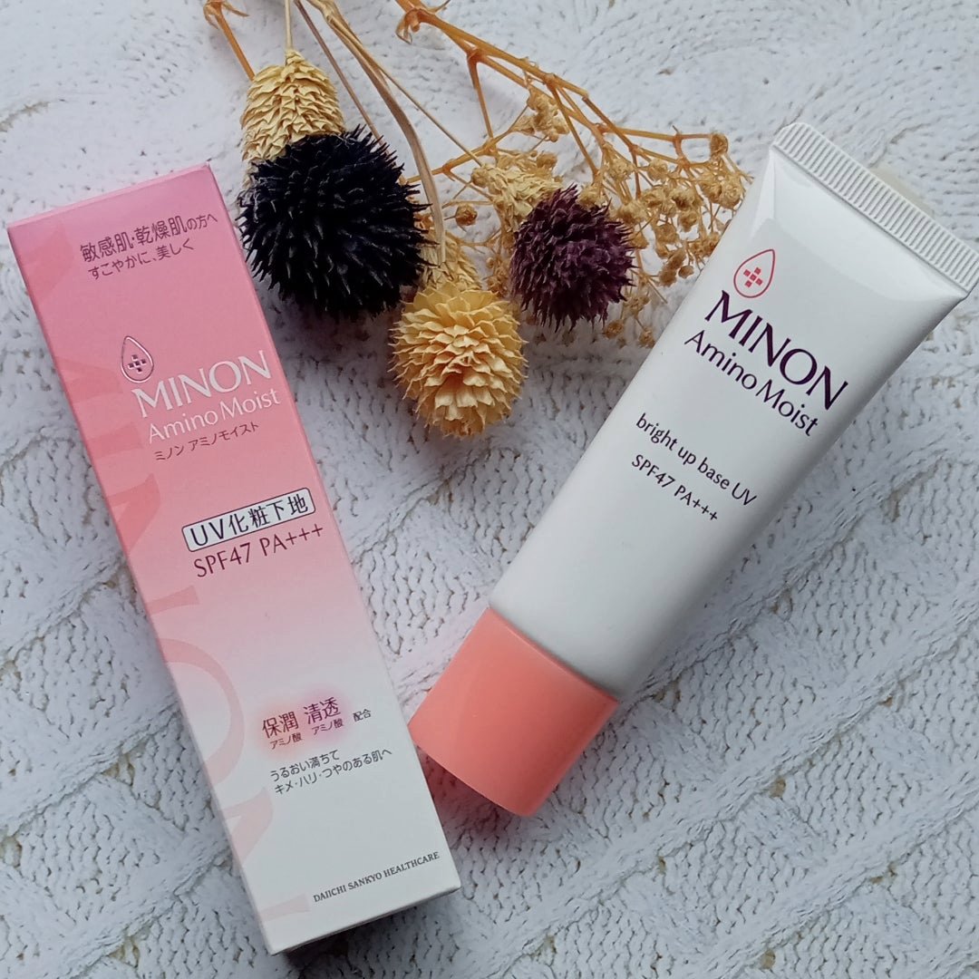 Minon Amino Moist Bright Up Base UV SPF 25g - Sensitive Skin Makeup Primer with Sun Protection | Perfect for Daily Wear & Sun Defense