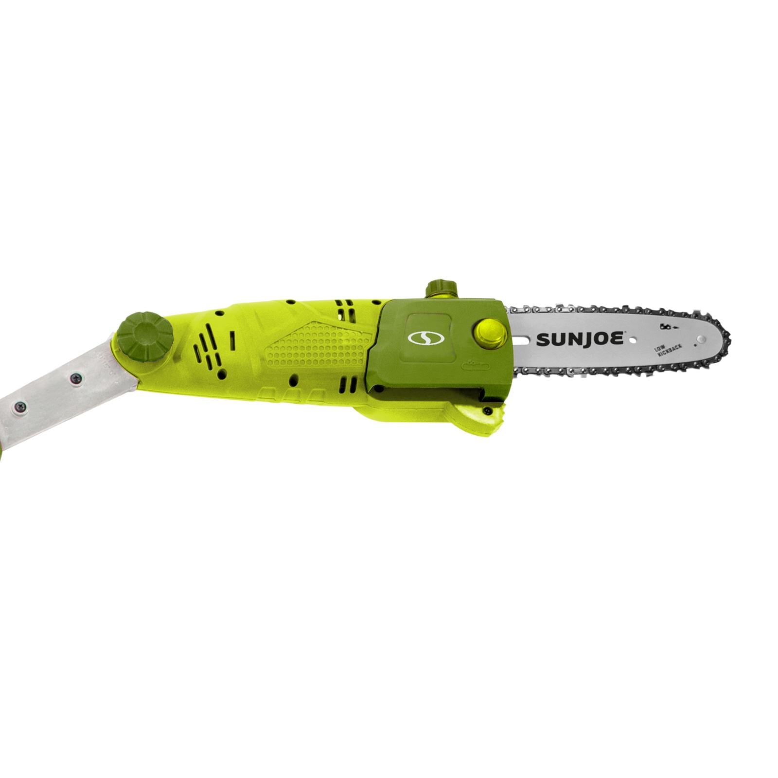 Sun Joe SWJ802E 8-Inch 6.5 Amp Electric Multi-Angle Pole Chain Saw - Lightweight Tree Trimmer for Branches, Pruning & Yard Maintenance (Green) - Perfect for Home Garden, Landscaping & DIY Projects