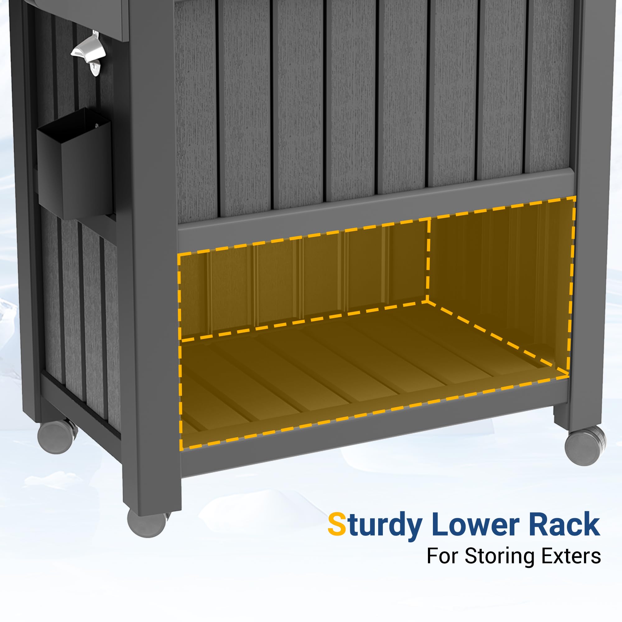 85 Quart Rolling Cooler with Wheels - Large Party Ice Cooler with Handle for Outdoor Drinks & Beverages - Perfect for BBQs, Camping, Beach Parties & Tailgating