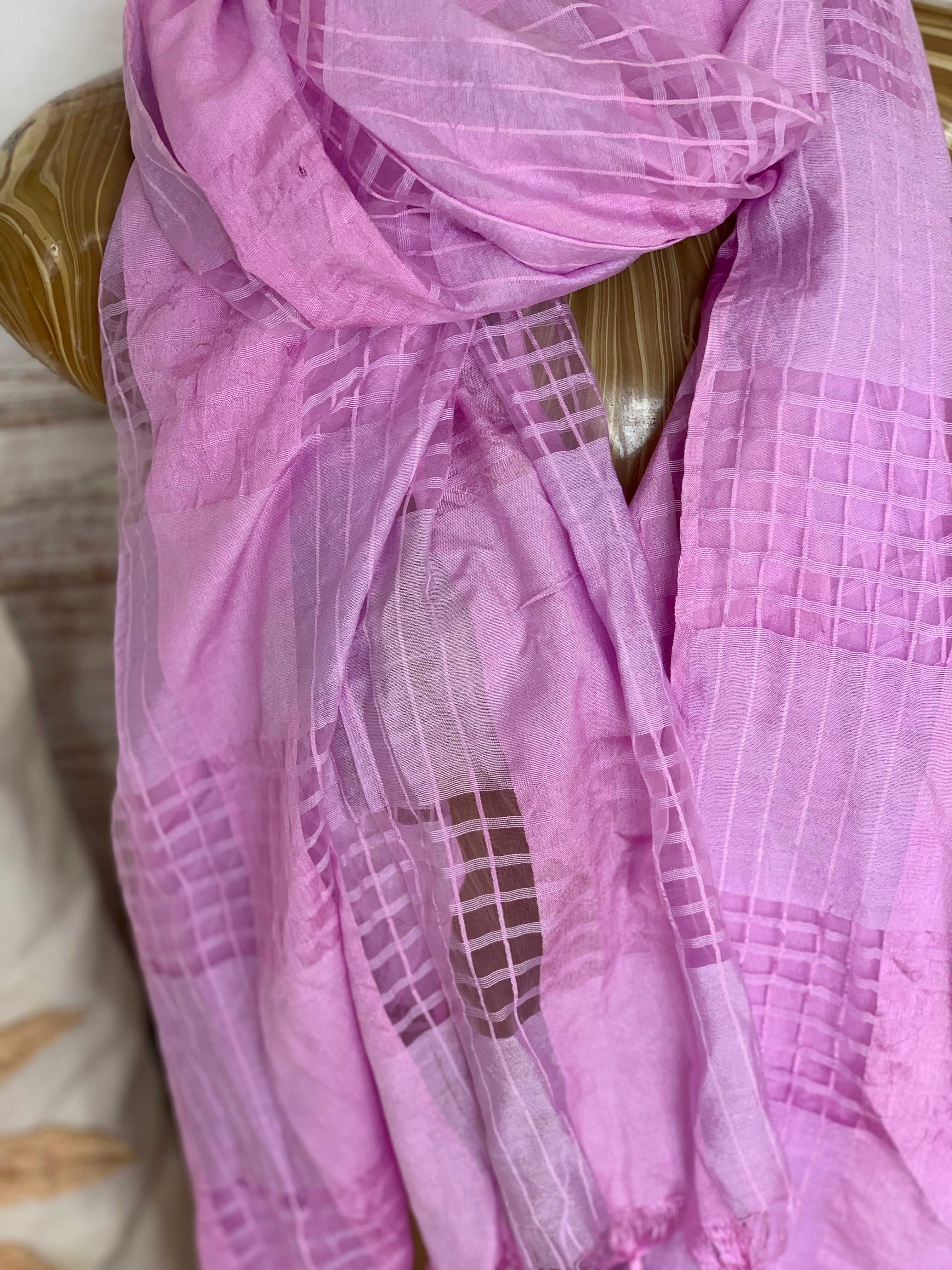 Hand Woven Purple Khadi Sarong Shawl Pareo Dupatta - Perfect for Beach Cover-Up, Summer Fashion, and Boho Styling