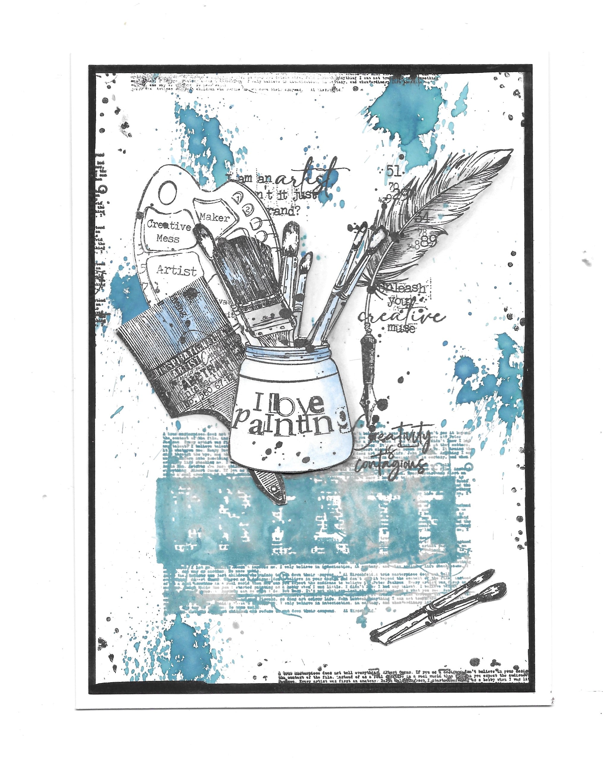 AALL and Create Stamp Set 922 Splat Create - DIY Scrapbooking, Card Making & Mixed Media Art Supplies for Creative Projects