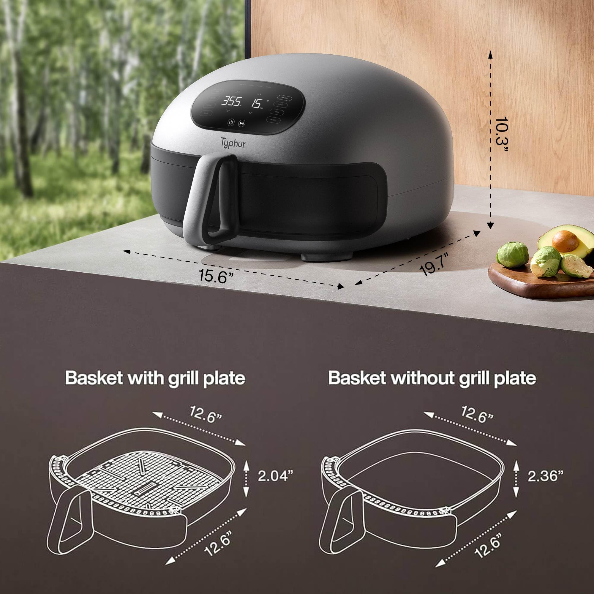 **Dome 2 Air Fryer - Extra Large 6.5QT Smart Digital Air Fryer with Superior Airflow, PFAS-Free Basket, Self-Cleaning, 32 Chicken Wings Capacity - Perfect for Quick Meals, Healthy Cooking & Family Gatherings**