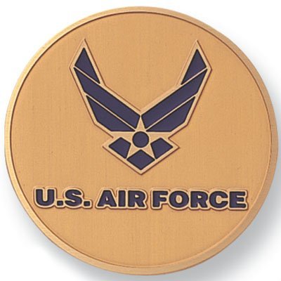 2 Inch Round US Air Force Medallion Thin Metal Decal Sticker - Peel & Stick Adhesive Back - Pack of 10 - Military Awards, Gifts & Collectibles - Perfect for Cars, Laptops, Helmets & DIY Projects
