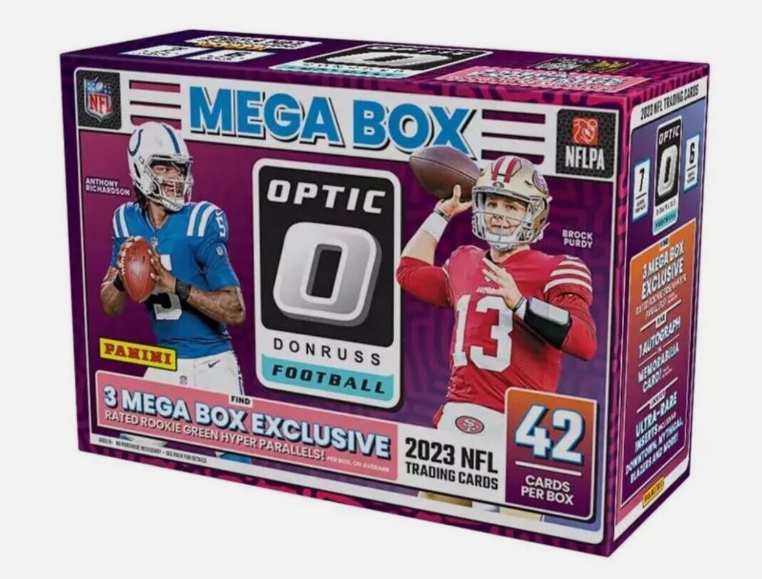 2023 Panini Donruss Optic Football Sealed Mega Box - NFL Trading Cards Collection for Collectors & Fans - Perfect for Sports Memorabilia, Gift Giving & Investment