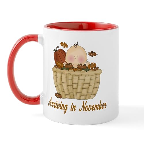 White/Red Inside - Baby Arriving In November Mug