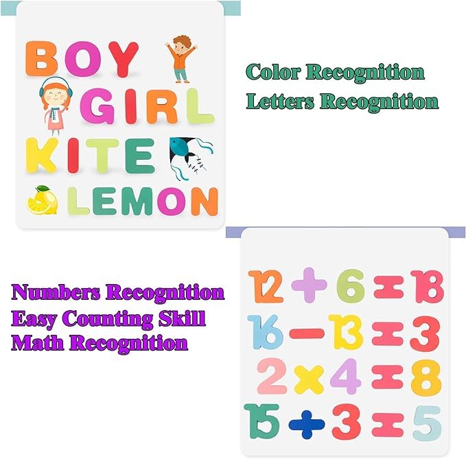 JULEX Wooden Alphabet & Numbers Learning Toy - A to Z Letters & 0-20 Counting Puzzle for Kids, Montessori Preschool Educational Toys | Perfect for Homeschooling, Classroom Activities & Early Childhood Development