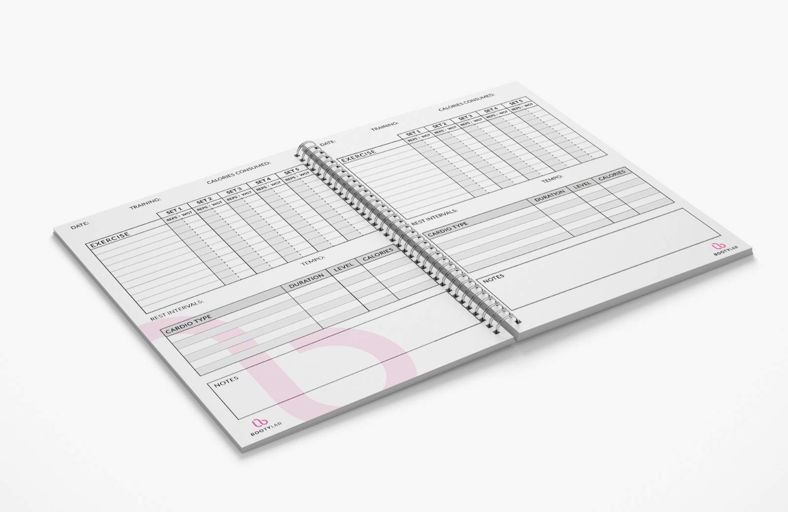 Premium Fitness Journal & Workout Log Book - Daily Exercise Planner for Weight Loss & Muscle Building - Pink Workout Notebook for Gym, Home & Travel Tracking