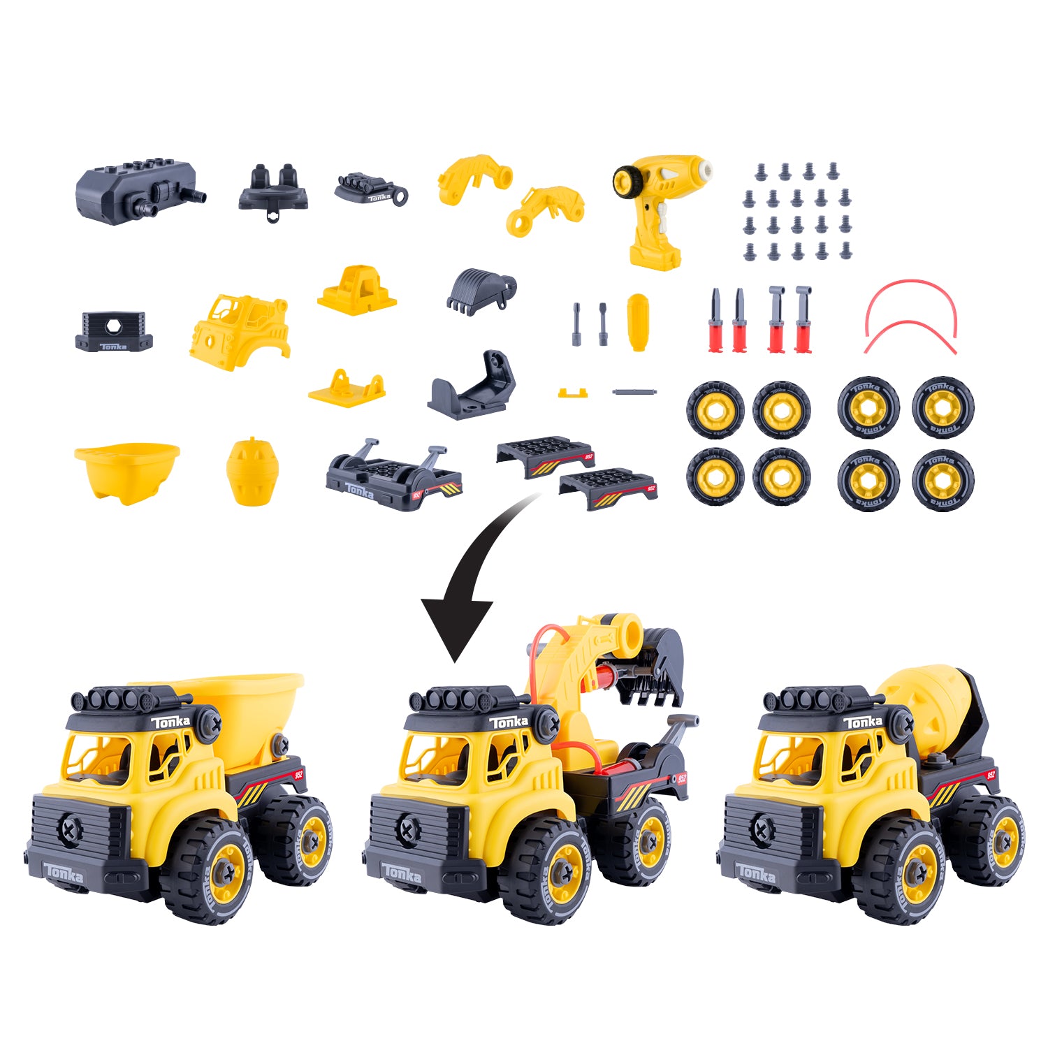 Tonka R/C Builder Kit - STEM Educational Toy for Kids | DIY Remote Control Construction Truck | Learn Engineering & Operation Skills | Perfect for Indoor & Outdoor Play