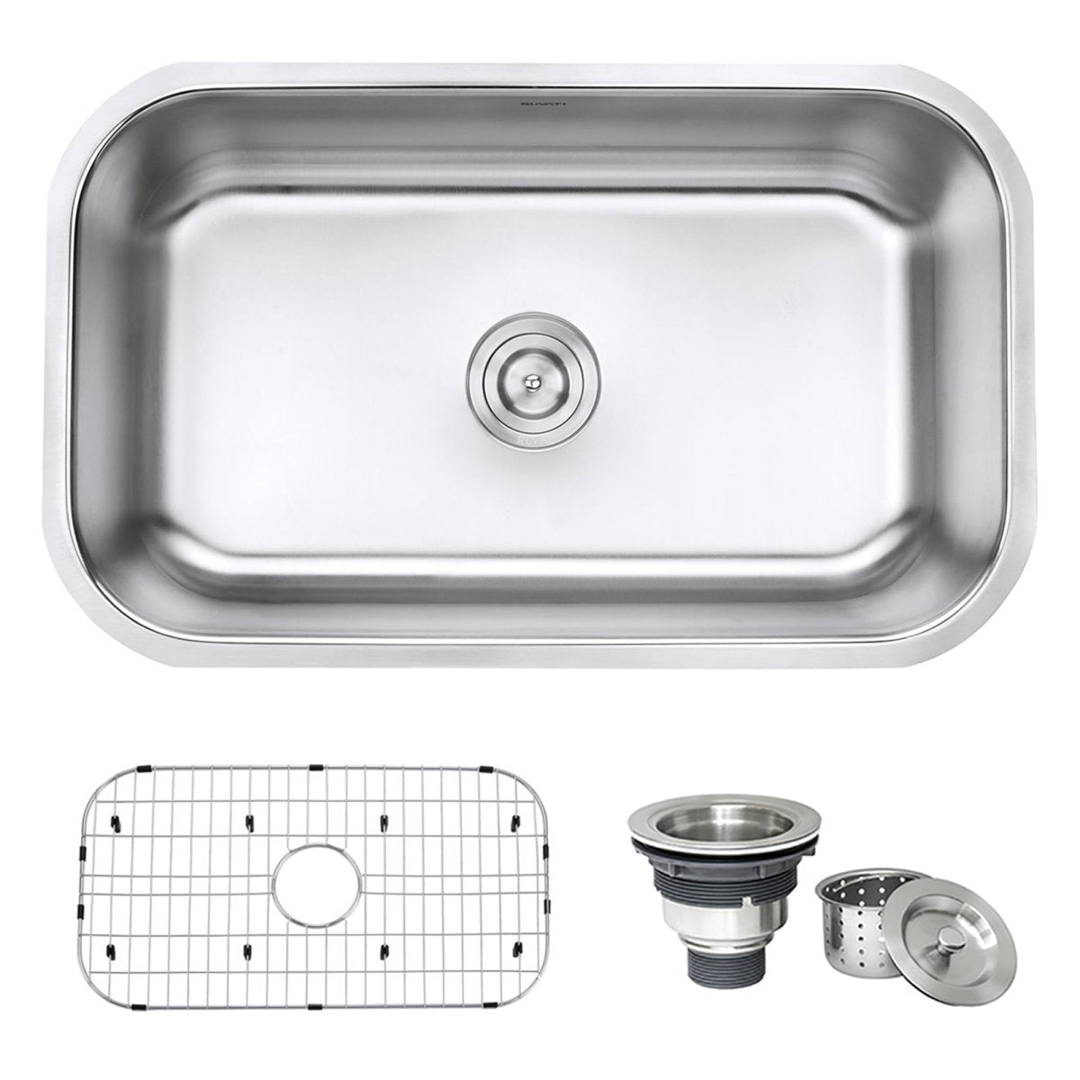 30 Inch Undermount 16 Gauge Stainless Steel Single Bowl Kitchen Sink - Durable & Rustproof for Modern Farmhouse, RV, and Restaurant Use