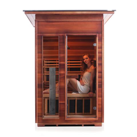 Enlighten Sauna Rustic 2-Person Full Spectrum Infrared Sauna for Indoor & Outdoor Use - Perfect for Home Relaxation, Detox & Muscle Recovery