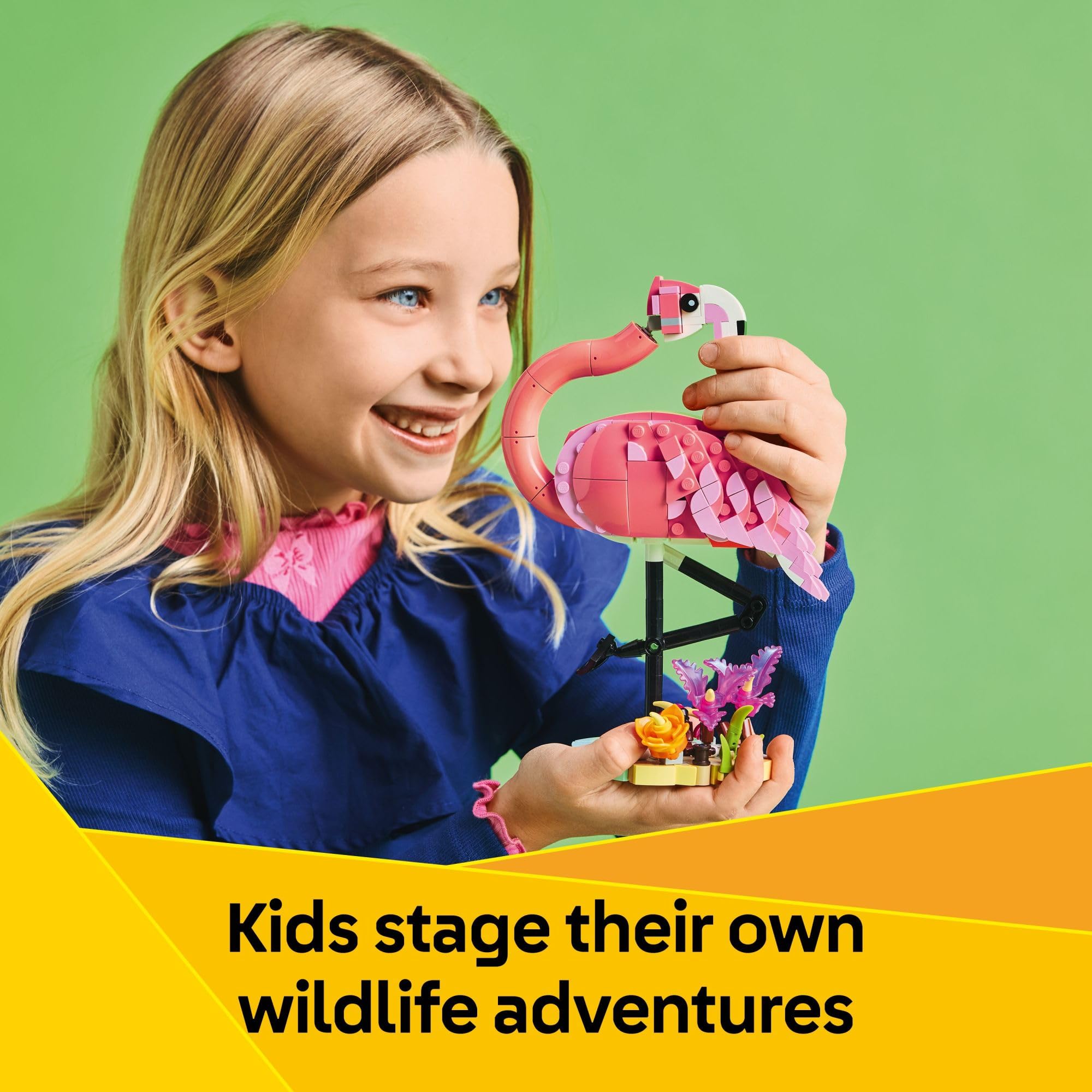 LEGO Creator 3-in-1 Wild Animals Building Set - Build Pink Flamingo, Cockatoo or Axolotl - 31170 Creative STEM Toy for Kids Ages 8+ | Perfect for Birthday Gifts & Educational Playtime