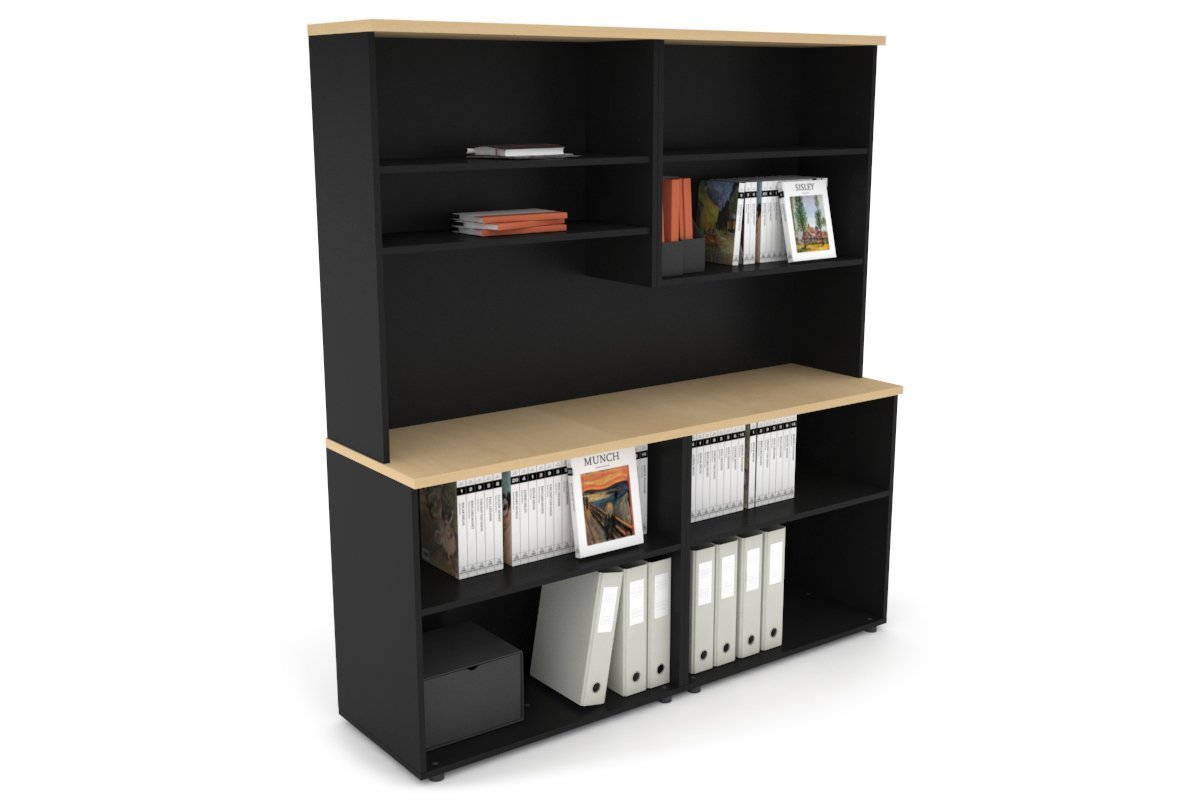 Small Open Bookcase with Hutch - 63