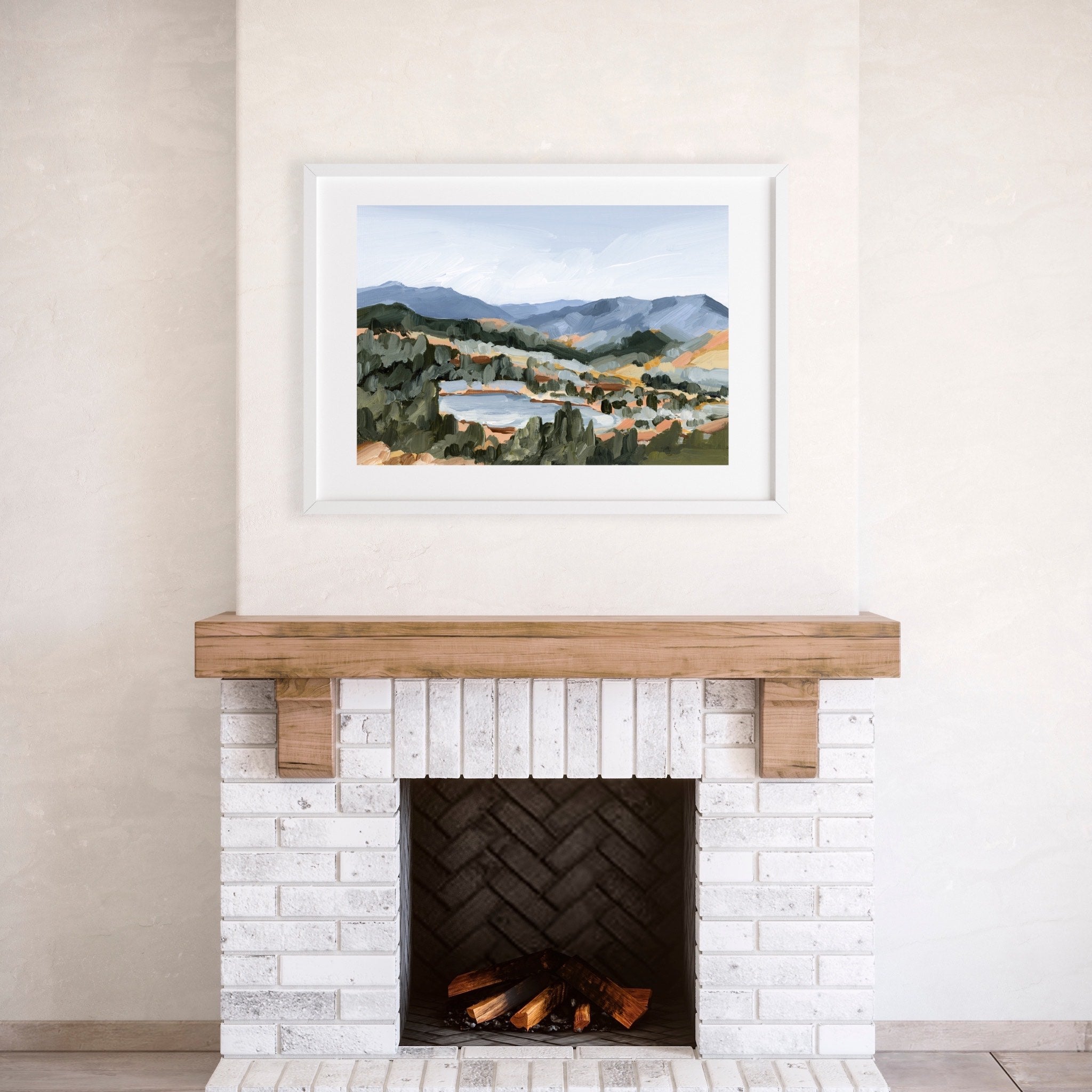 Hike to the Top Mountain Landscape Art Print - Nature Wall Decor for Living Room, Bedroom & Office