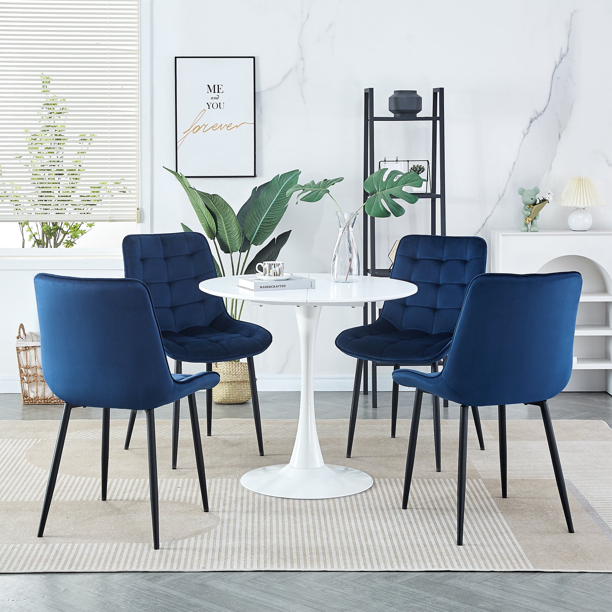 Modern Blue Dining Chairs Set of 2 - Contemporary Style with Advanced Technology - Perfect for Restaurants, Cafes, Bars, Offices & Living Rooms - Easy Assembly & Sturdy Design - Ideal for Home Dining & Commercial Spaces