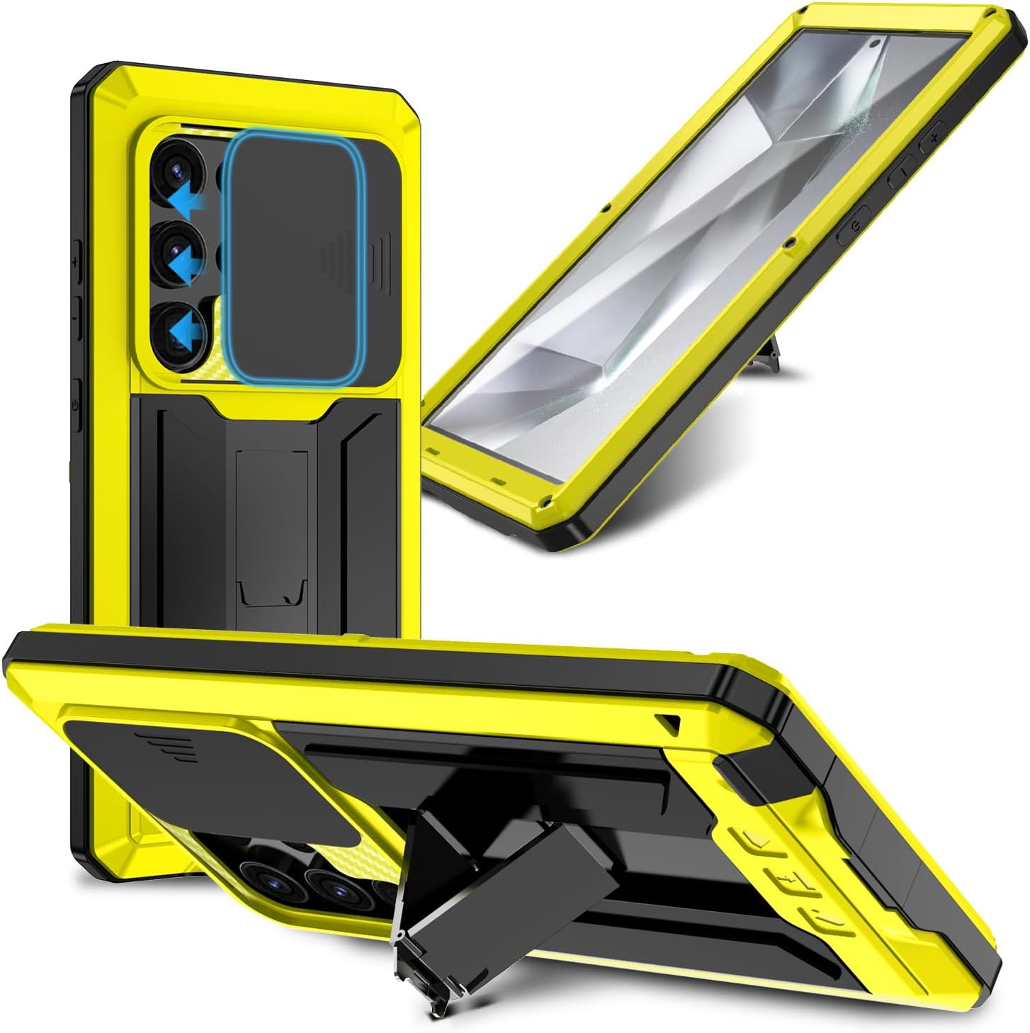 Samsung Galaxy S25 Ultra Heavy Duty Aluminum Case - Shockproof Rugged Cover with Full Body Protection & Wireless Charging Support | Perfect for Construction, Outdoor Adventures & Extreme Sports