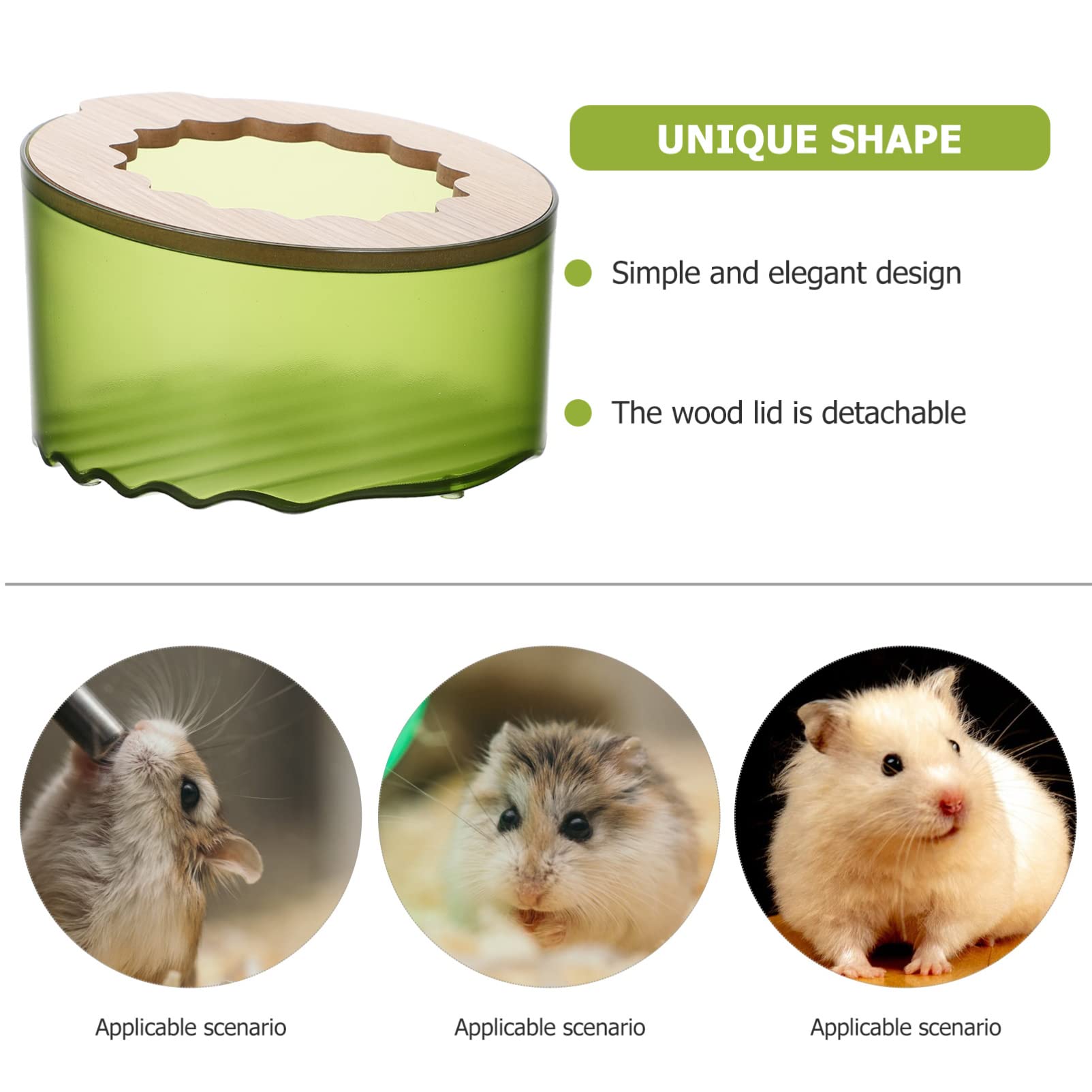 Rabbit Hamster Sand Bath Container - Small Pet Toilet & Sauna House for Gerbils, Rats, and Hamsters | Green Digging Toy for Small Animals | Perfect for Cage Cleaning, Grooming, and Playtime