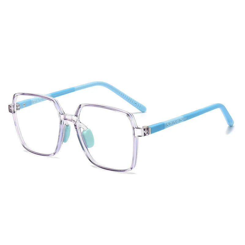 CCspace Unisex Kids Square Full Rim Titanium Eyeglasses Frame 57511 - Lightweight & Durable for School, Reading & Daily Wear
