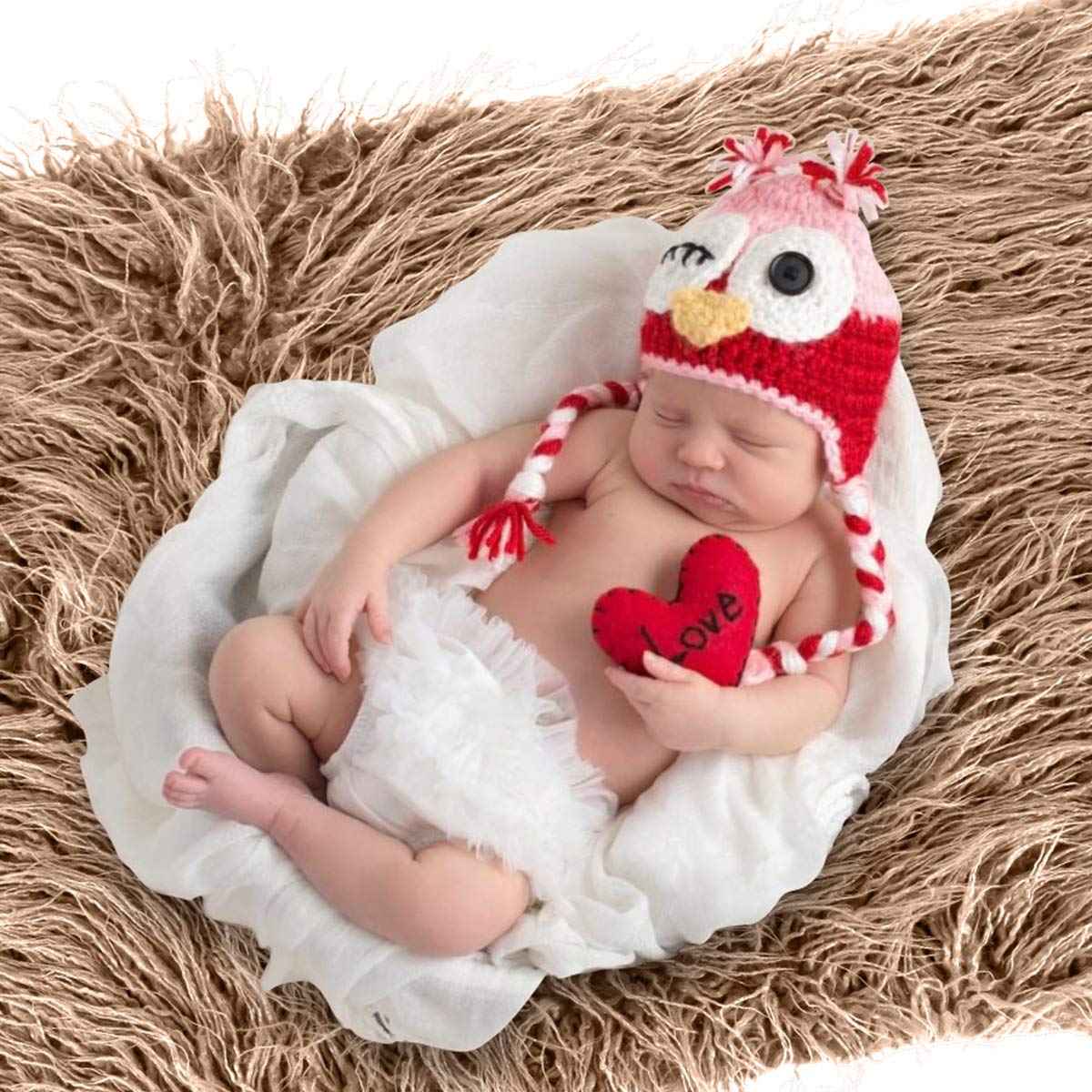 Fealay Newborn Photography Props - Soft Fluffy Blanket & Ripple Wrap Set for Baby Photo Shoots | Khaki Baby Wrap Mat | Perfect for Newborn, Maternity & Family Photography Sessions