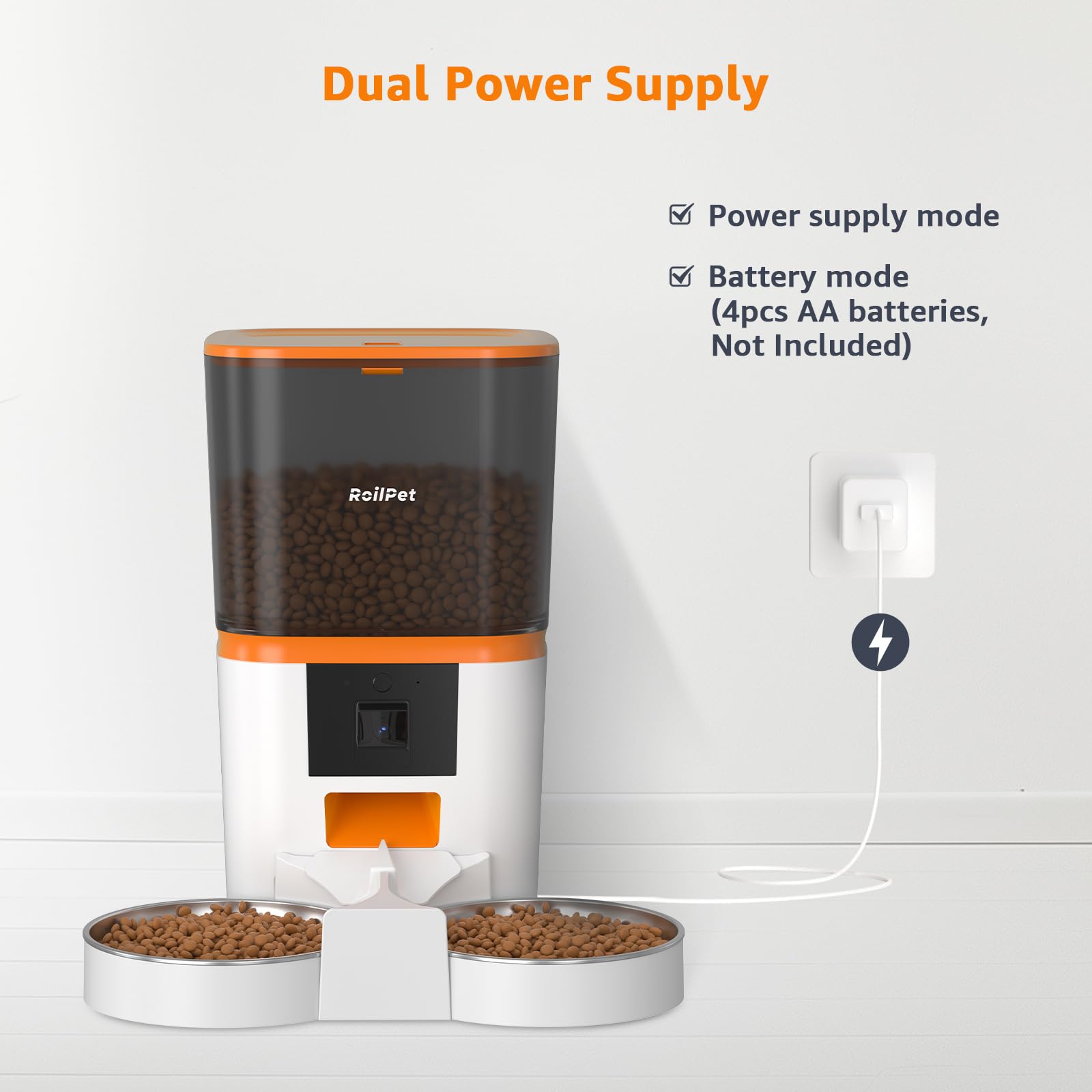 Smart Automatic Cat Feeder with Adjustable Camera - 6L Capacity, 5G WiFi, 1080P HD Video & Night Vision for 2 Cats | 2-Way Audio, Food Blockage & Motion Alerts | Perfect for Pet Owners Who Travel or Work Long Hours