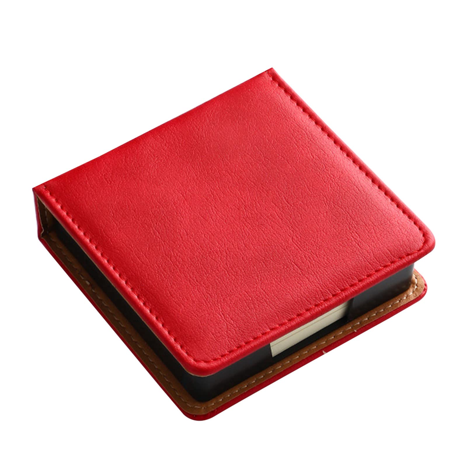 Premium Leather Note Pad Holder with Lid - Sticky Notes Dispenser & Name Card Organizer for Office, School, and Desk Use - Durable Memo Pad Storage Box for Daily Organization