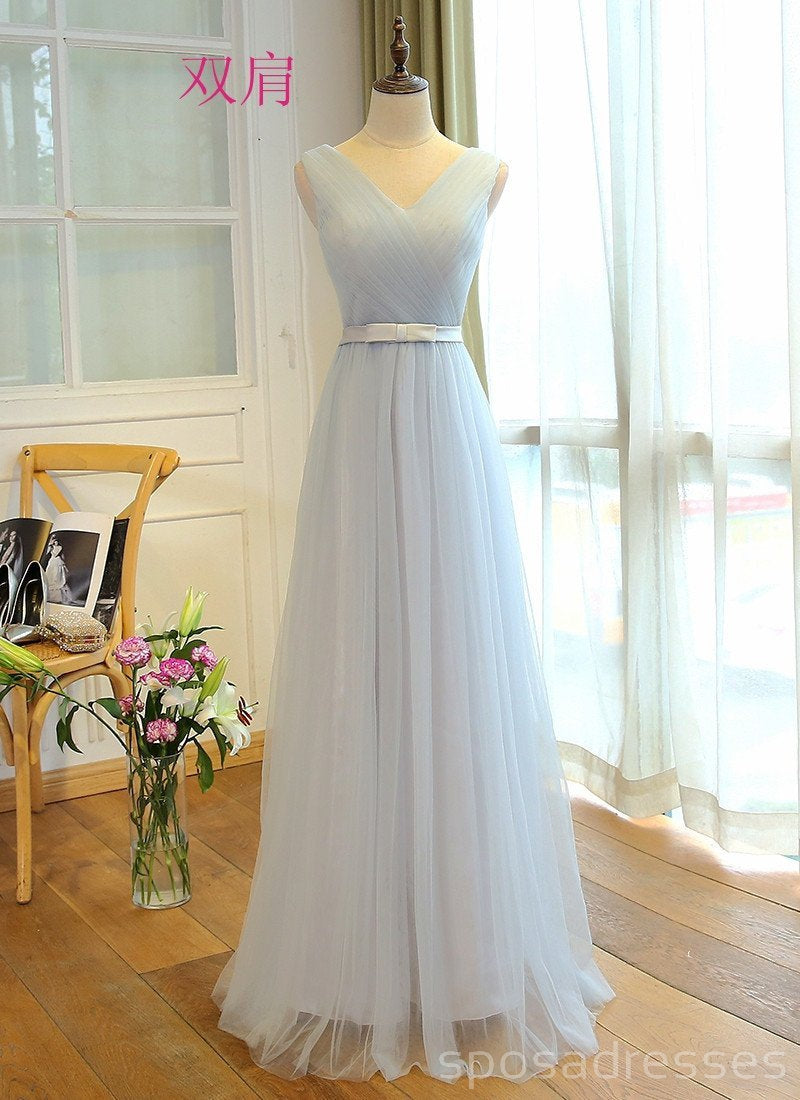 Light Blue Tulle Mismatched Bridesmaid Dresses - Elegant Long Formal Gowns for Wedding Party, BD007 | Perfect for Beach, Garden & Church Ceremonies