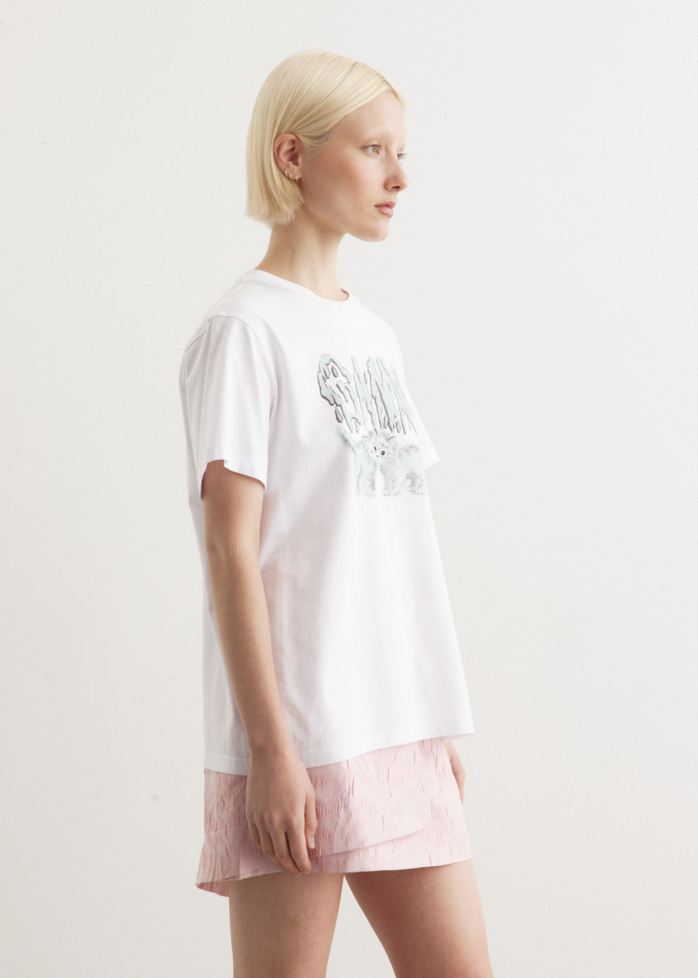 Comfy Basic Jersey Love Cats Relaxed T-Shirt for Women - Soft Cotton Casual Tee for Cat Lovers, Perfect for Lounging, Weekend Outfits & Gifts