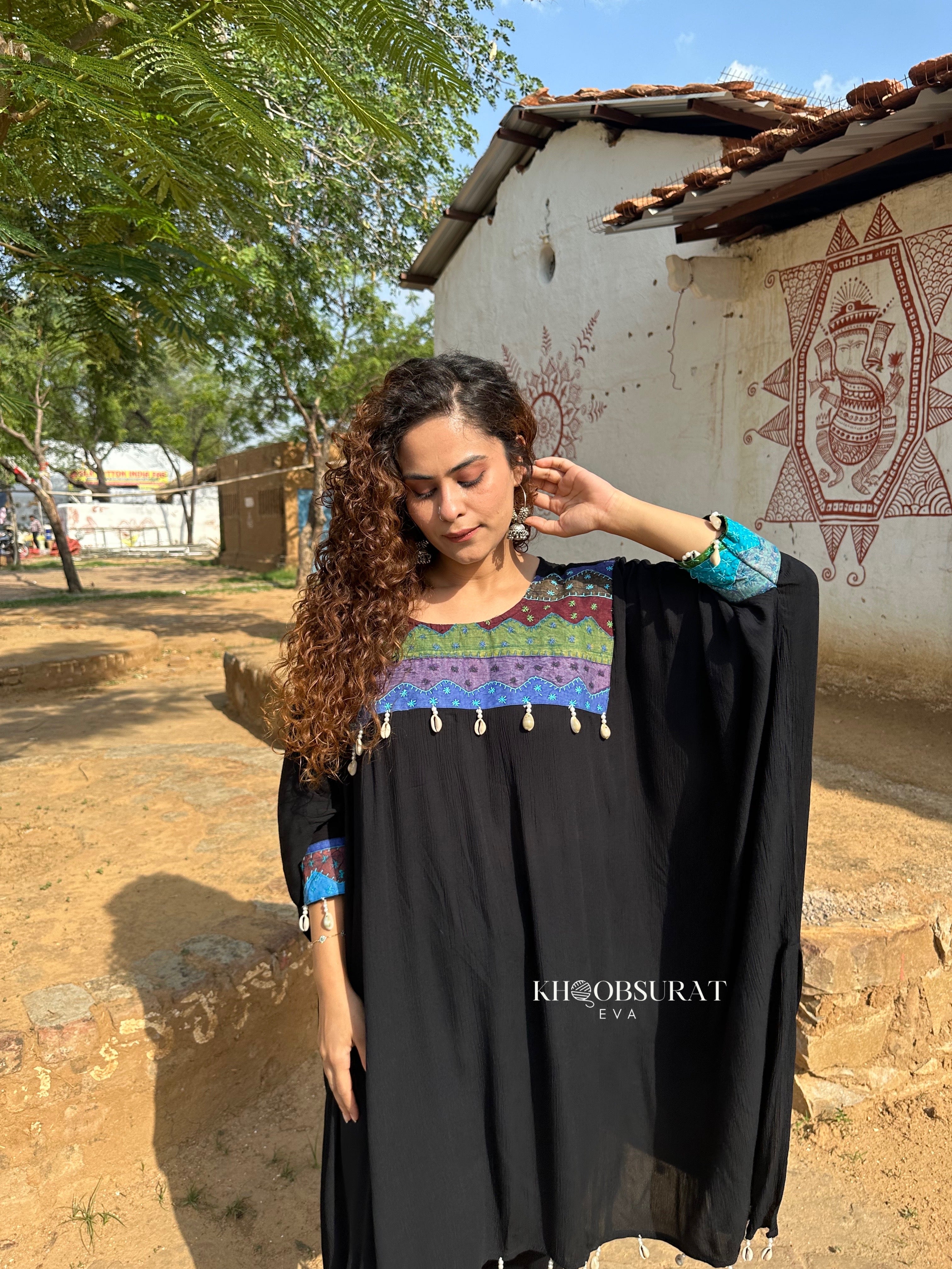 Boho Chic Black Coord Set for Women - Stylish Two Piece Outfit for Casual Wear, Summer Fashion, and Beach Vacations